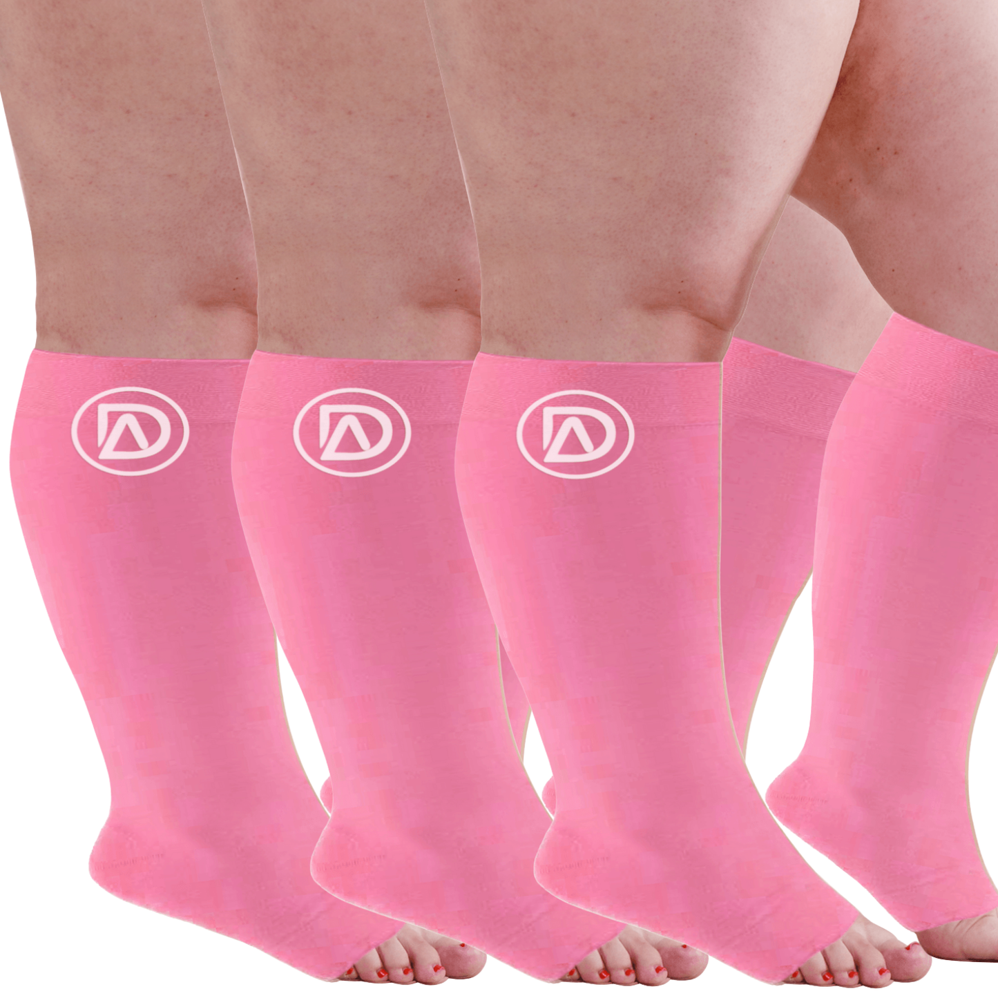 Plus Size Wide Calf Toeless Compression Socks 20–30 mmHg Multipack (3 Pairs)