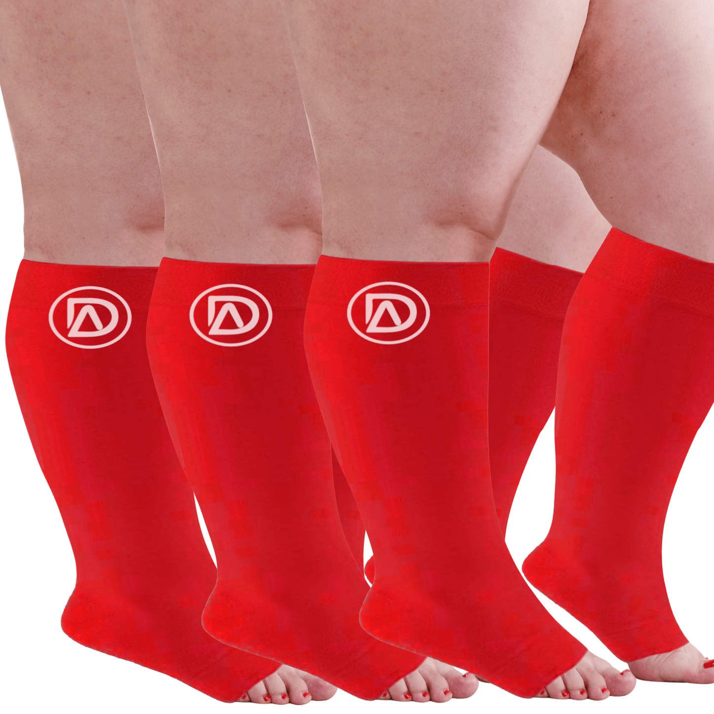 Plus Size Wide Calf Toeless Compression Socks 20–30 mmHg Multipack (3 Pairs)