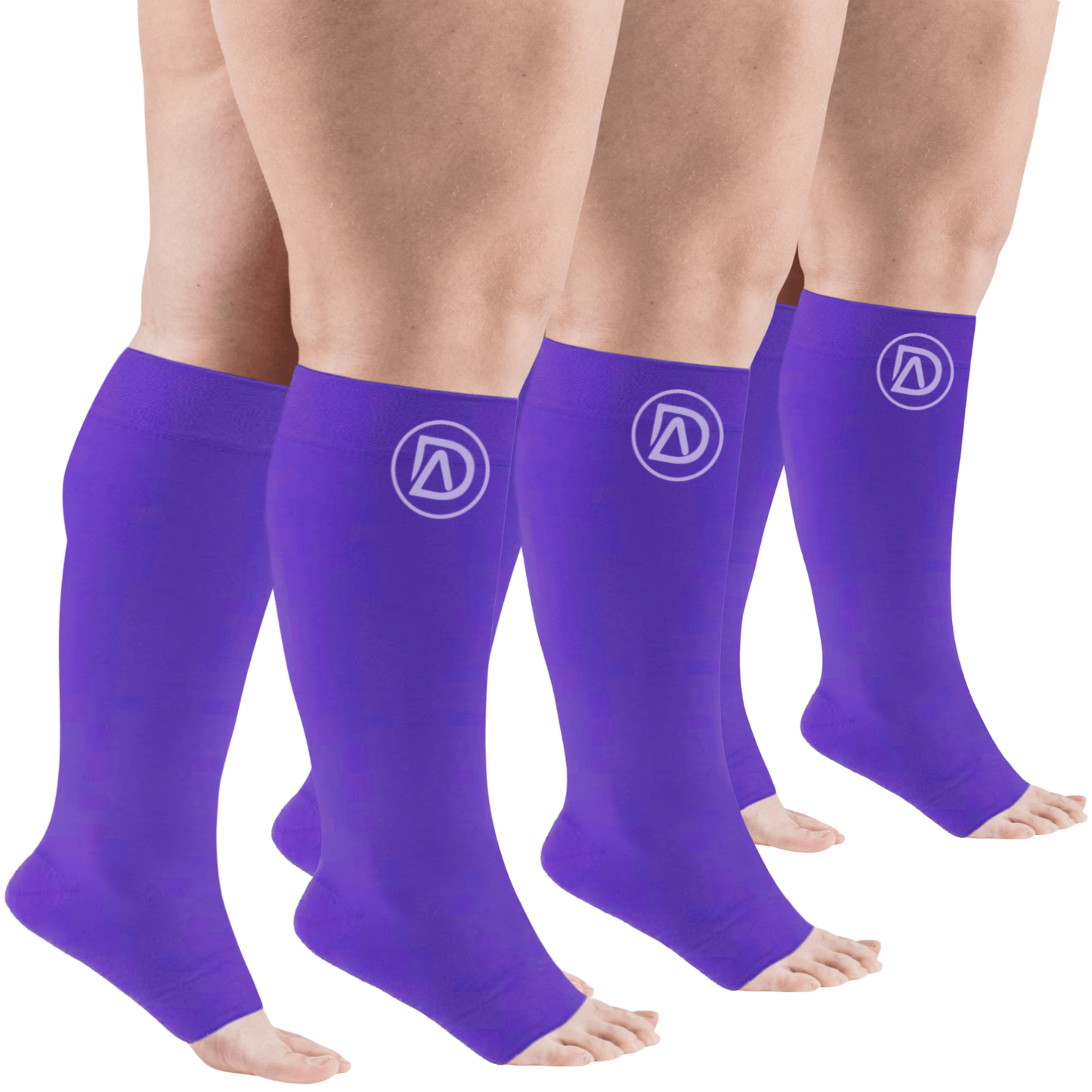Plus Size Wide Calf Toeless Compression Socks 20–30 mmHg Multipack (3 Pairs)