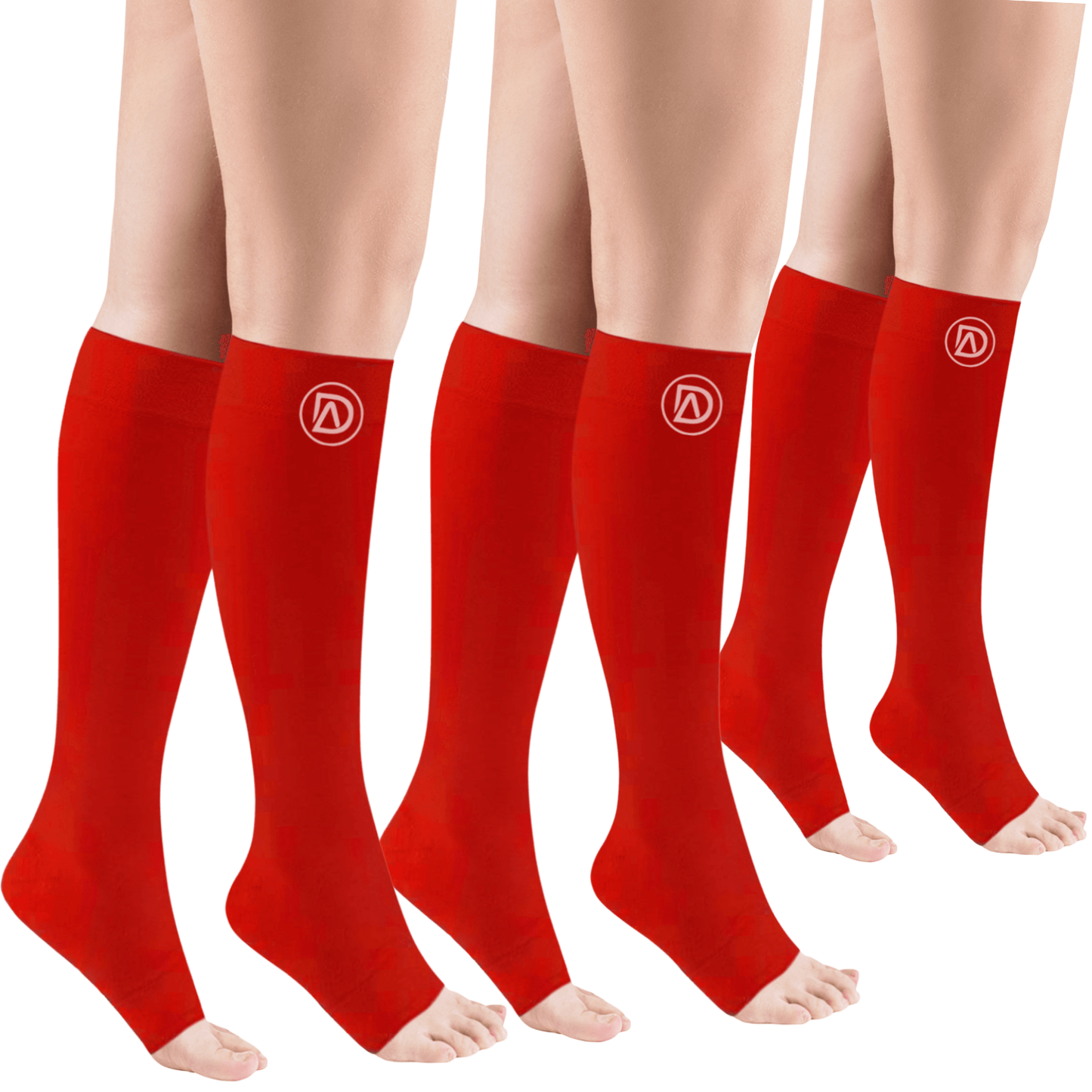 Plus Size Wide Calf Toeless Compression Socks 20–30 mmHg Multipack (3 Pairs)