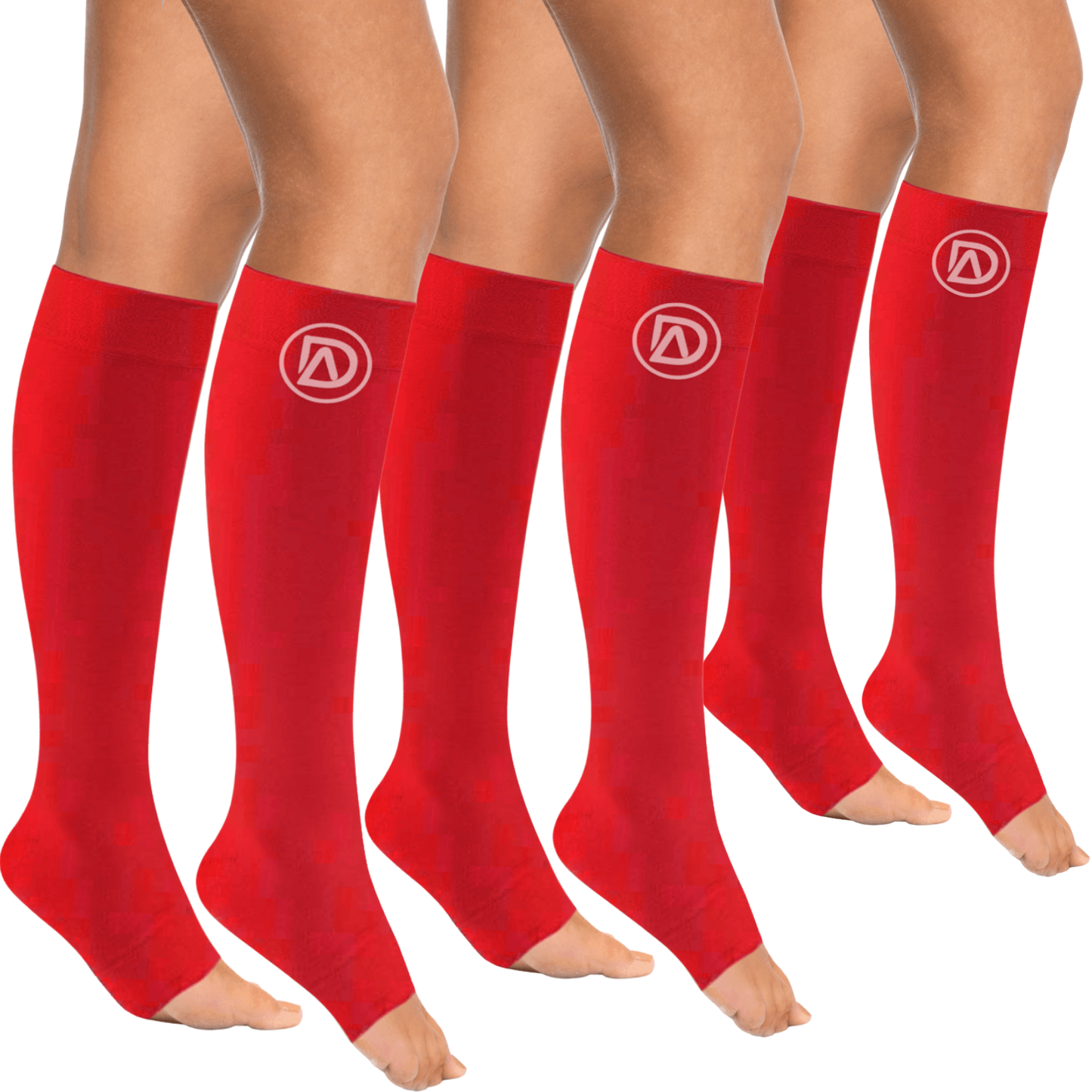 Plus Size Wide Calf Toeless Compression Socks 20–30 mmHg Multipack (3 Pairs)