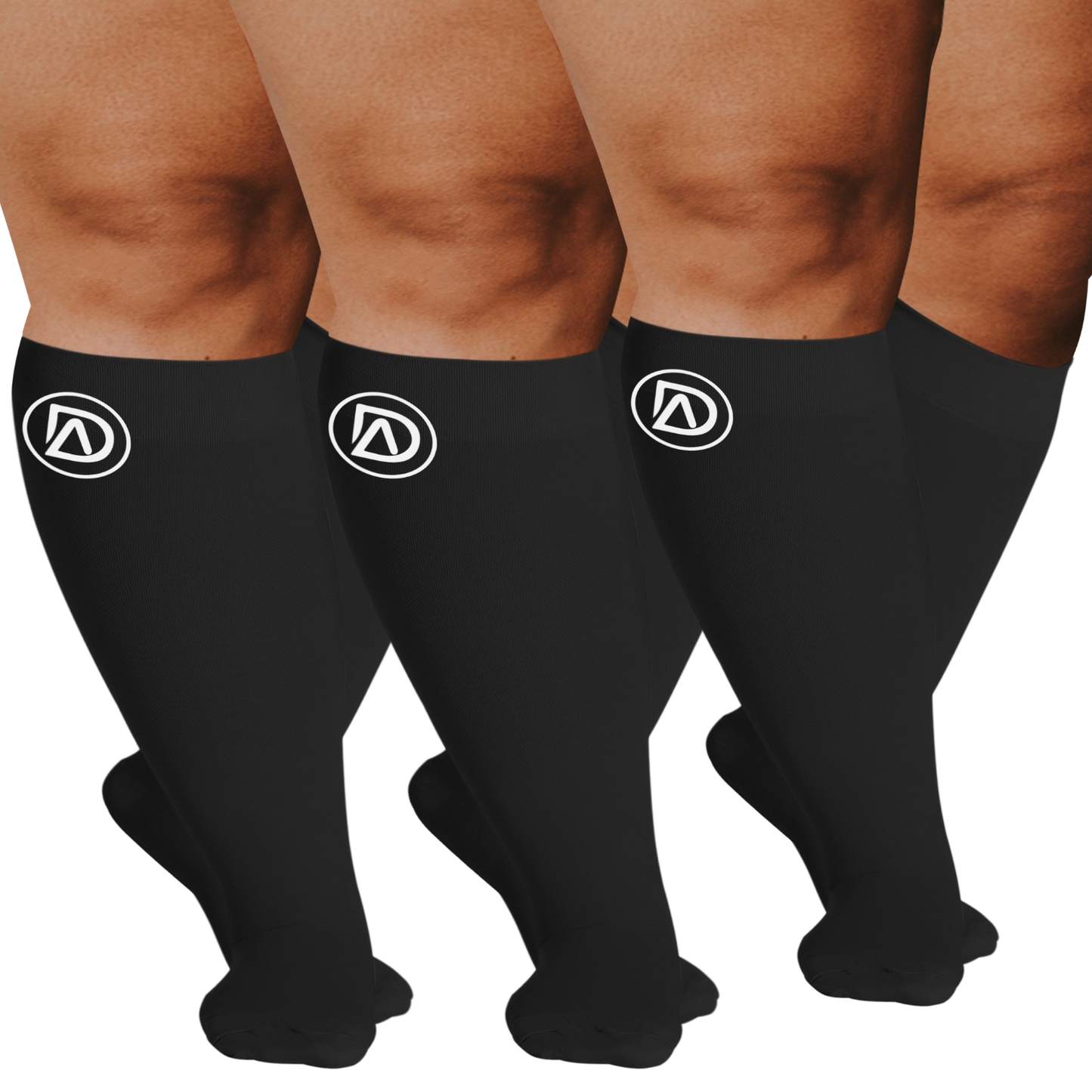 Plus Size Wide Calf Compression Socks 20–30 mmHg Multipack (3 Pairs)