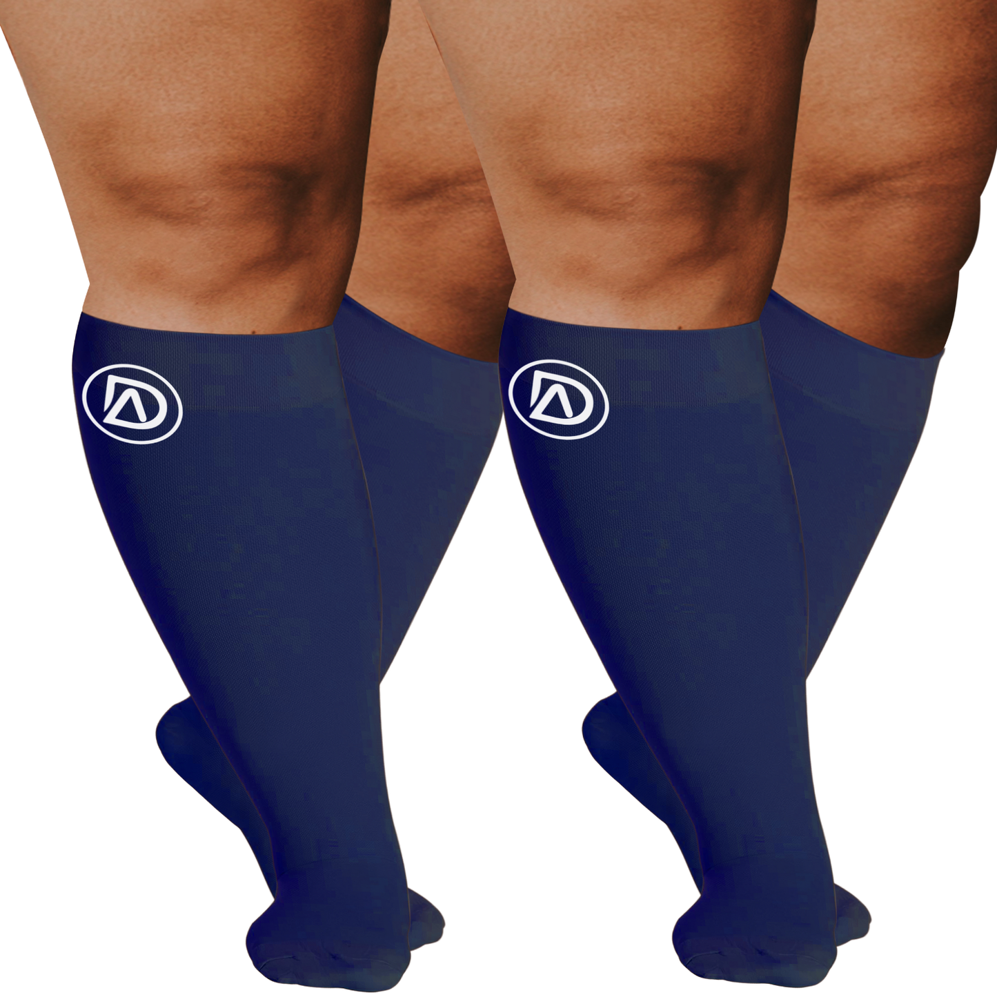 Plus Size Wide Calf Compression Socks 20–30 mmHg Multipack (2 Pairs)
