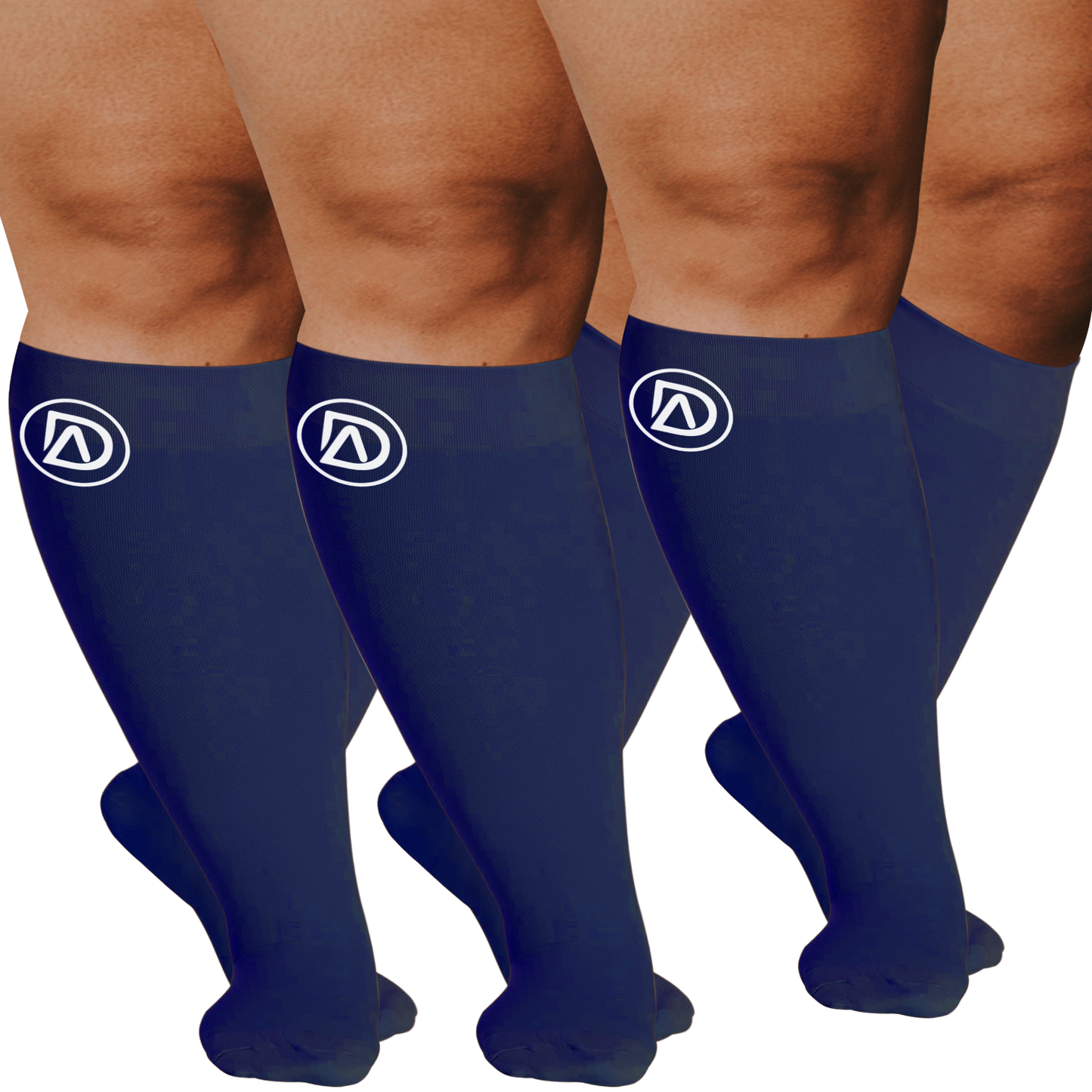 Plus Size Wide Calf Compression Socks 20–30 mmHg Multipack (3 Pairs)