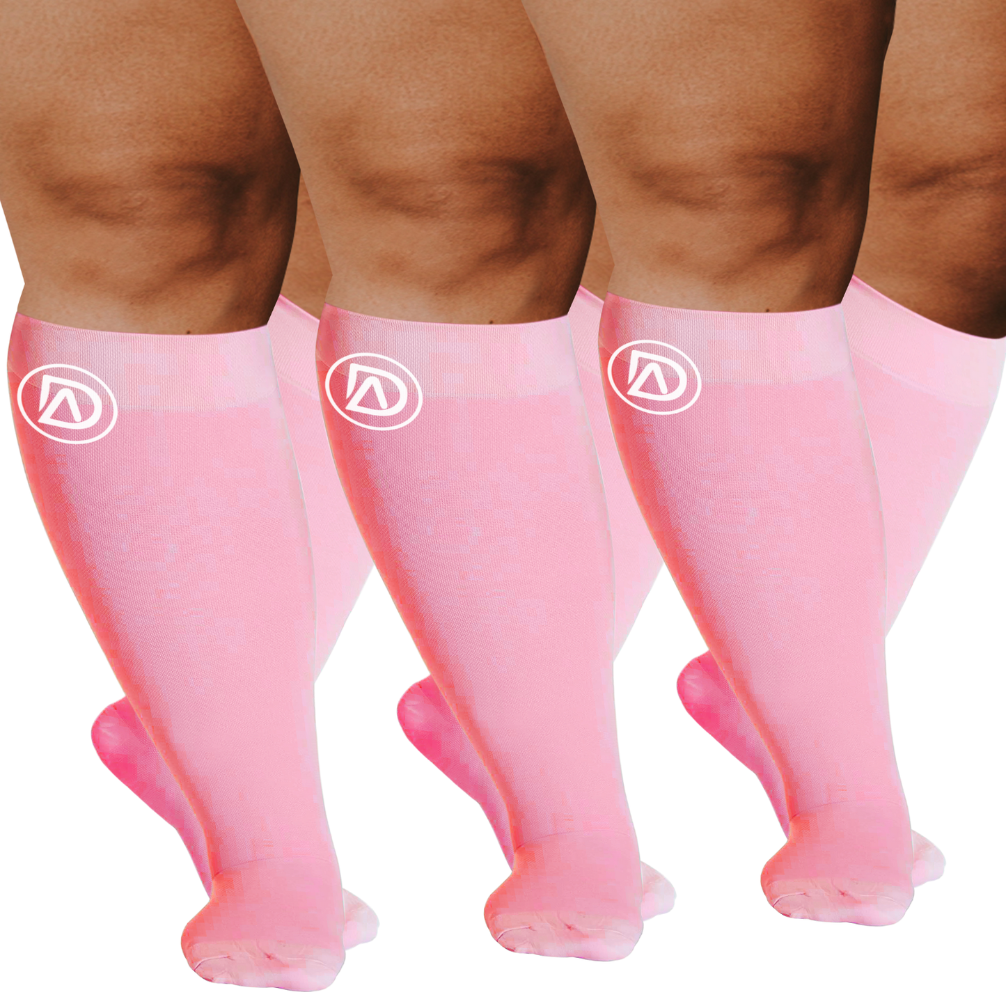 Plus Size Wide Calf Compression Socks 20–30 mmHg Multipack (3 Pairs)