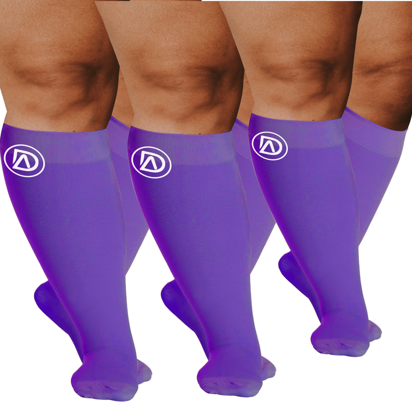 Plus Size Wide Calf Compression Socks 20–30 mmHg Multipack (3 Pairs)