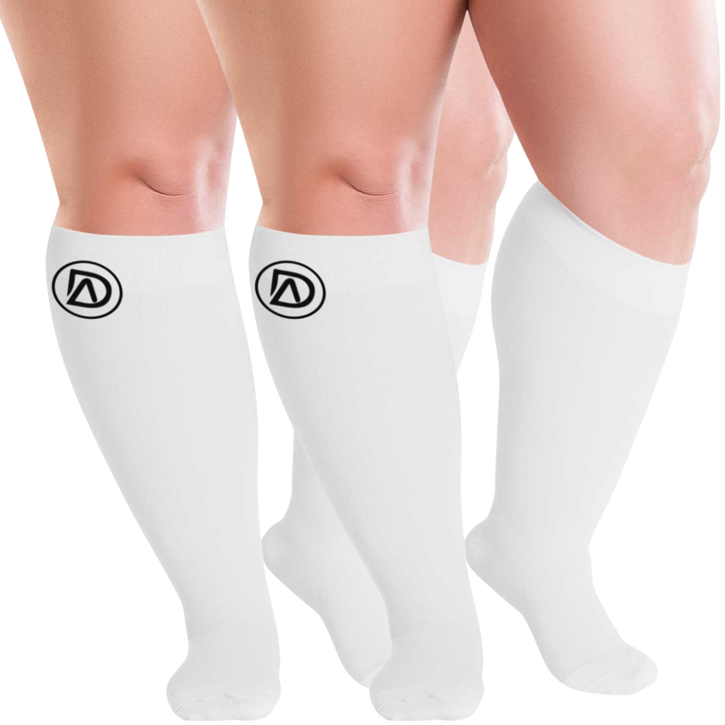 Plus Size Wide Calf Compression Socks 20–30 mmHg Multipack (2 Pairs)