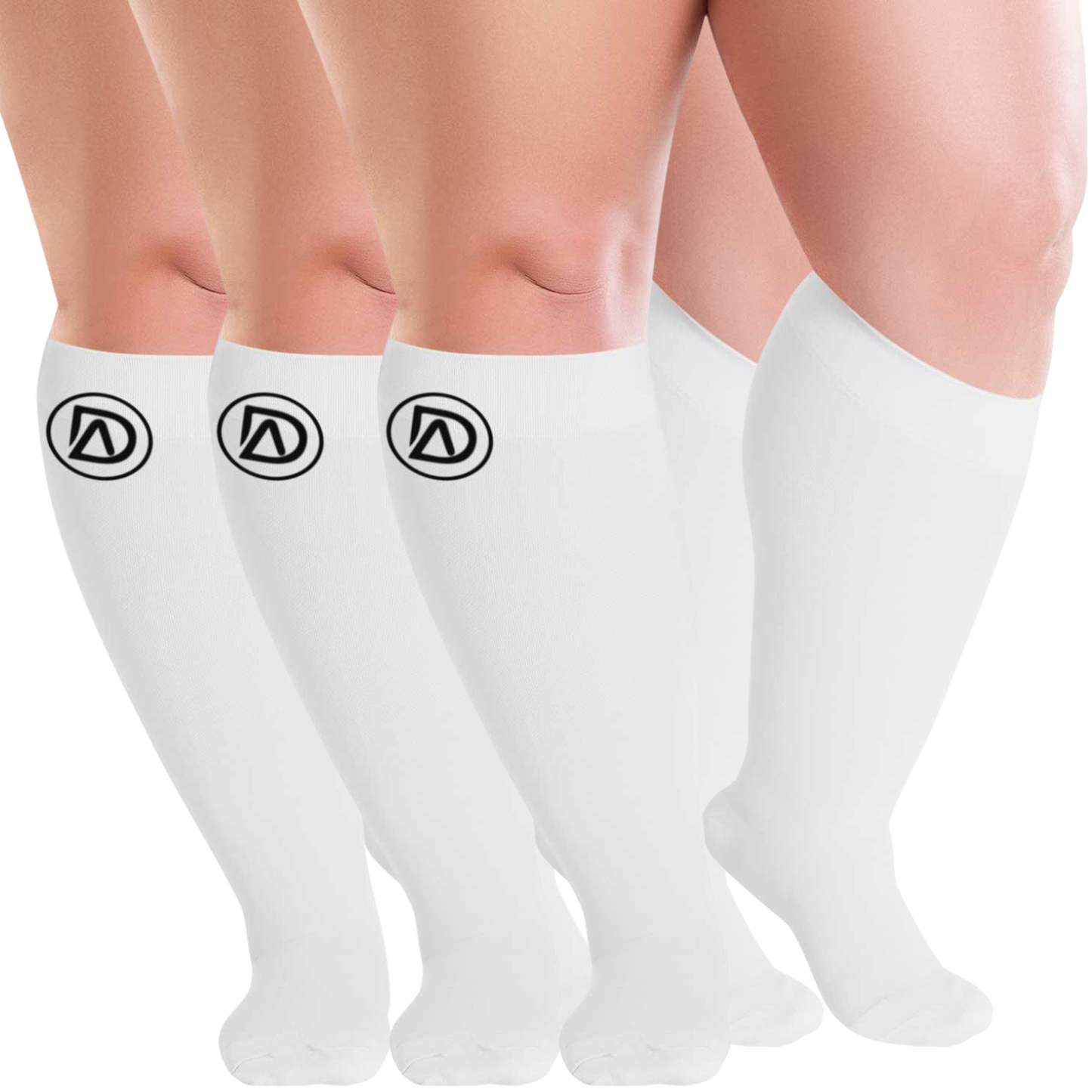 Plus Size Wide Calf Compression Socks 20–30 mmHg Multipack (3 Pairs)