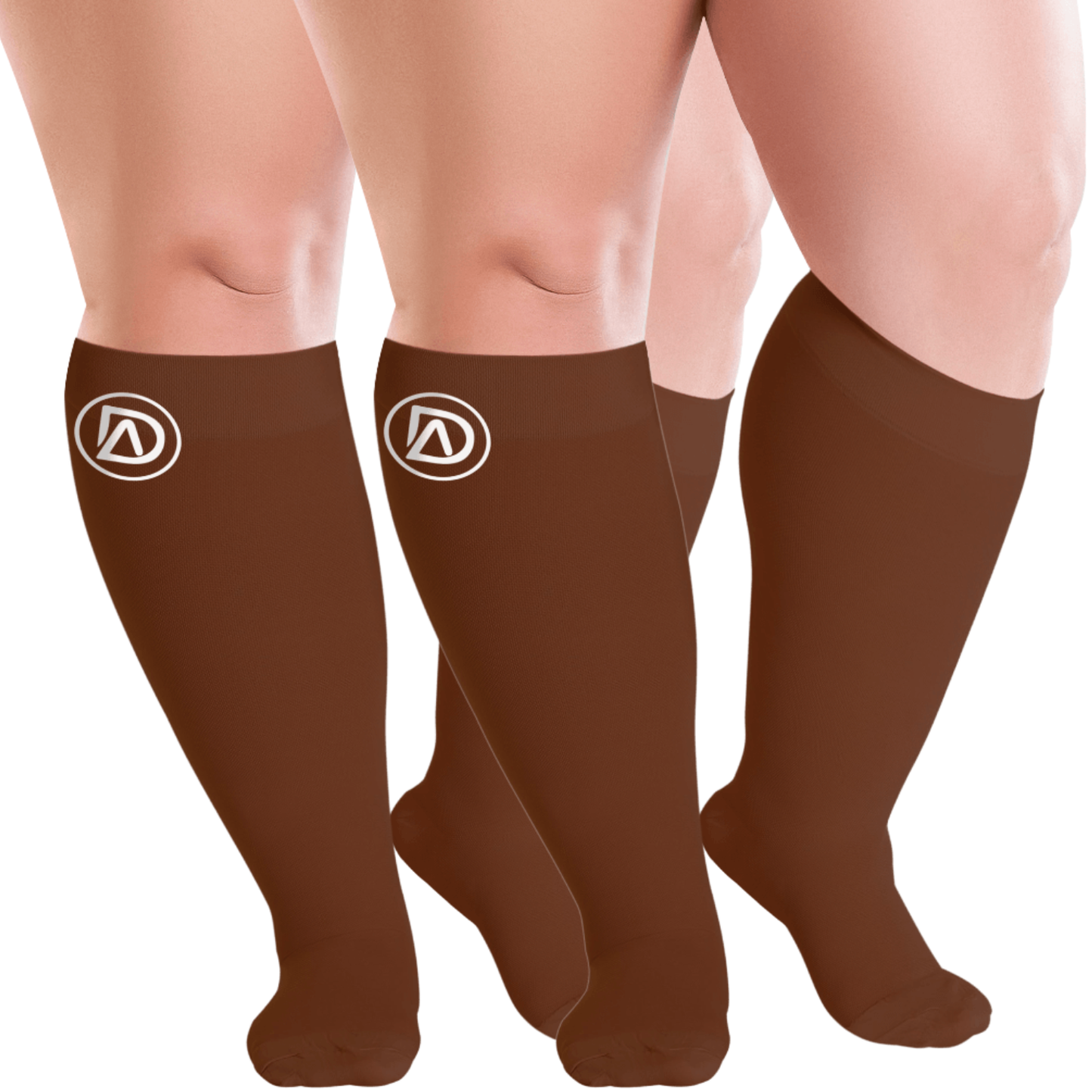 Plus Size Wide Calf Compression Socks 20–30 mmHg Multipack (2 Pairs)