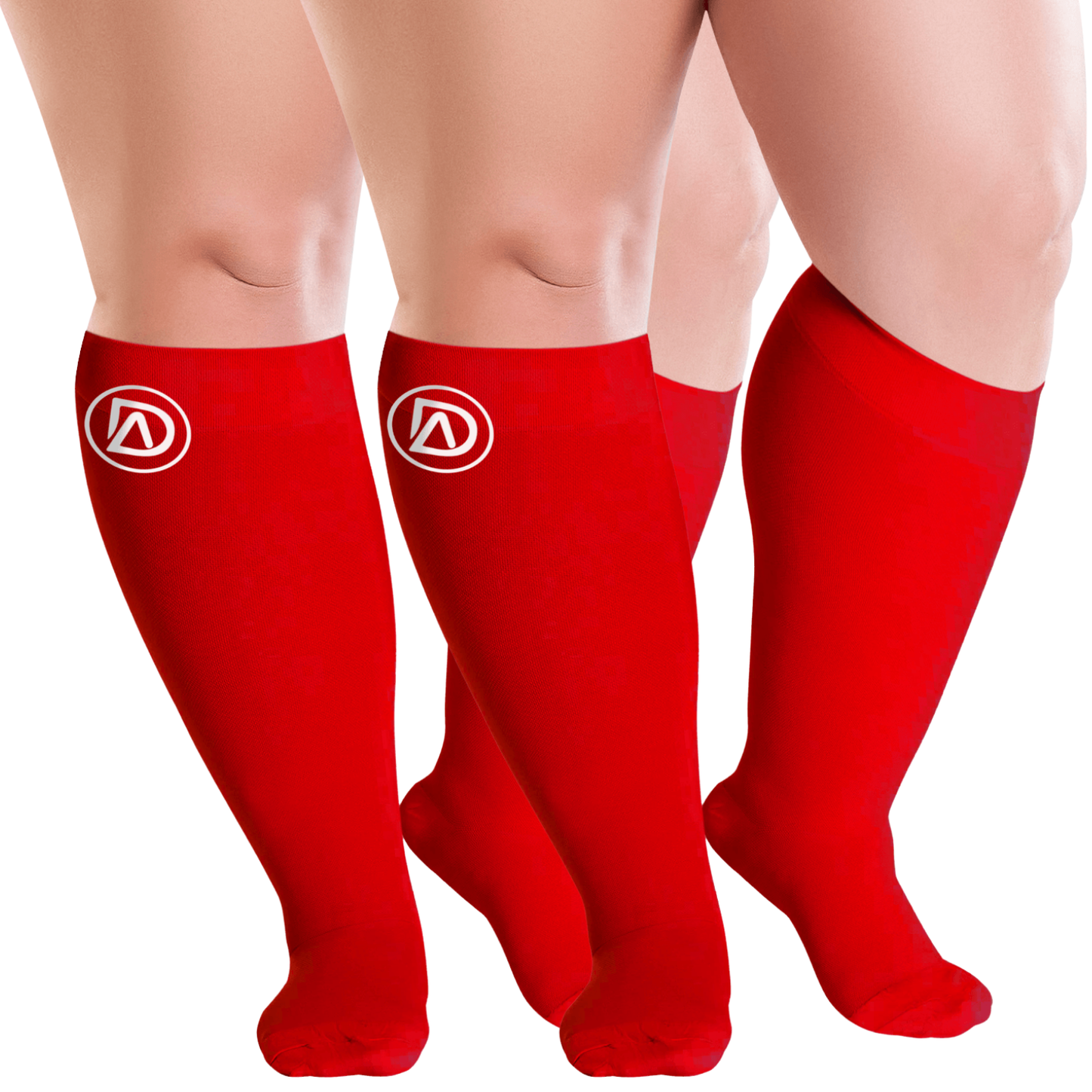 Plus Size Wide Calf Compression Socks 20–30 mmHg Multipack (2 Pairs)