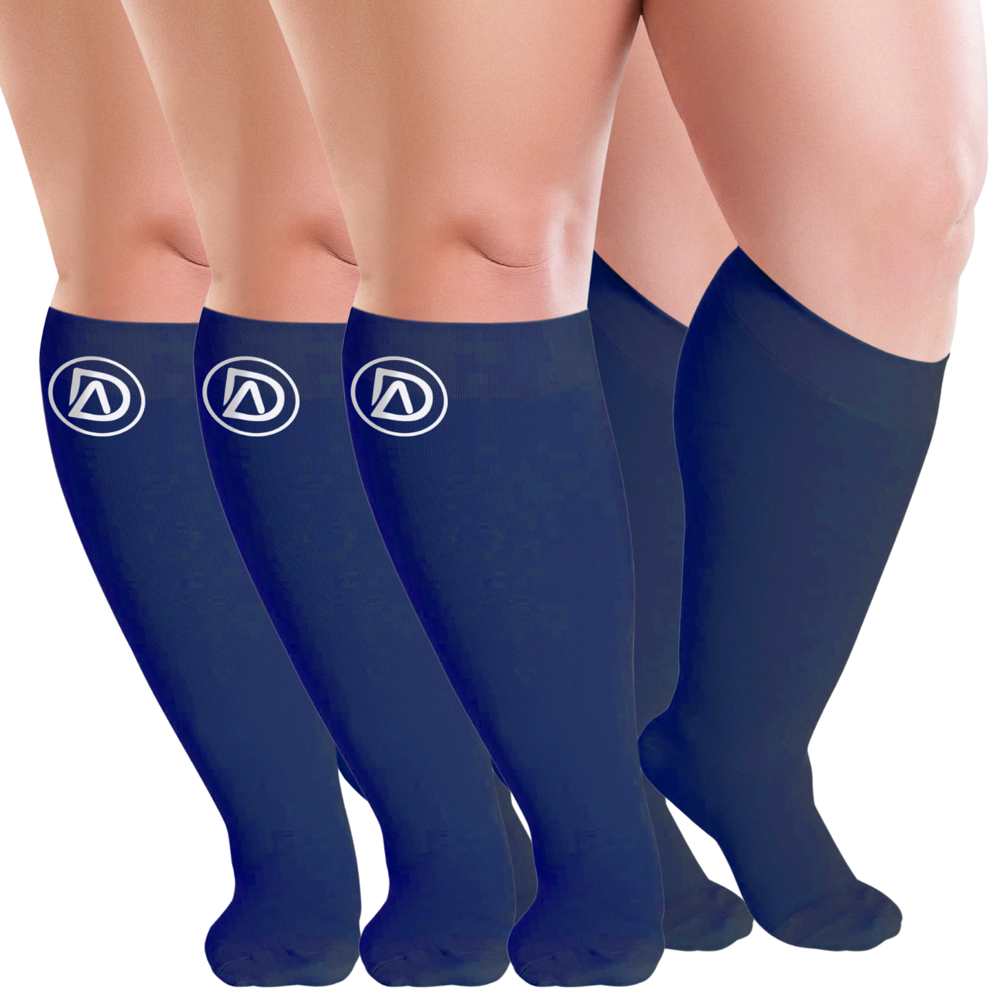 Plus Size Wide Calf Compression Socks 20–30 mmHg Multipack (3 Pairs)