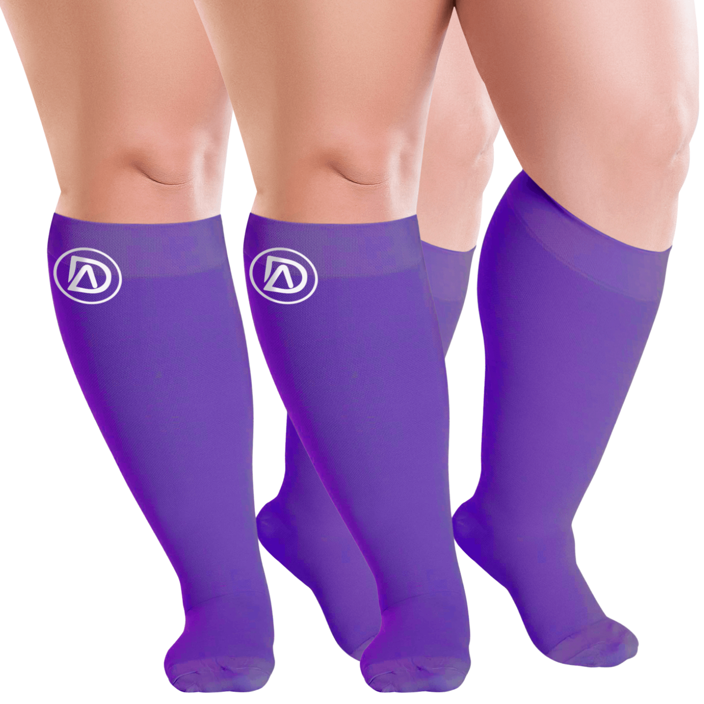 Plus Size Wide Calf Compression Socks 20–30 mmHg Multipack (2 Pairs)