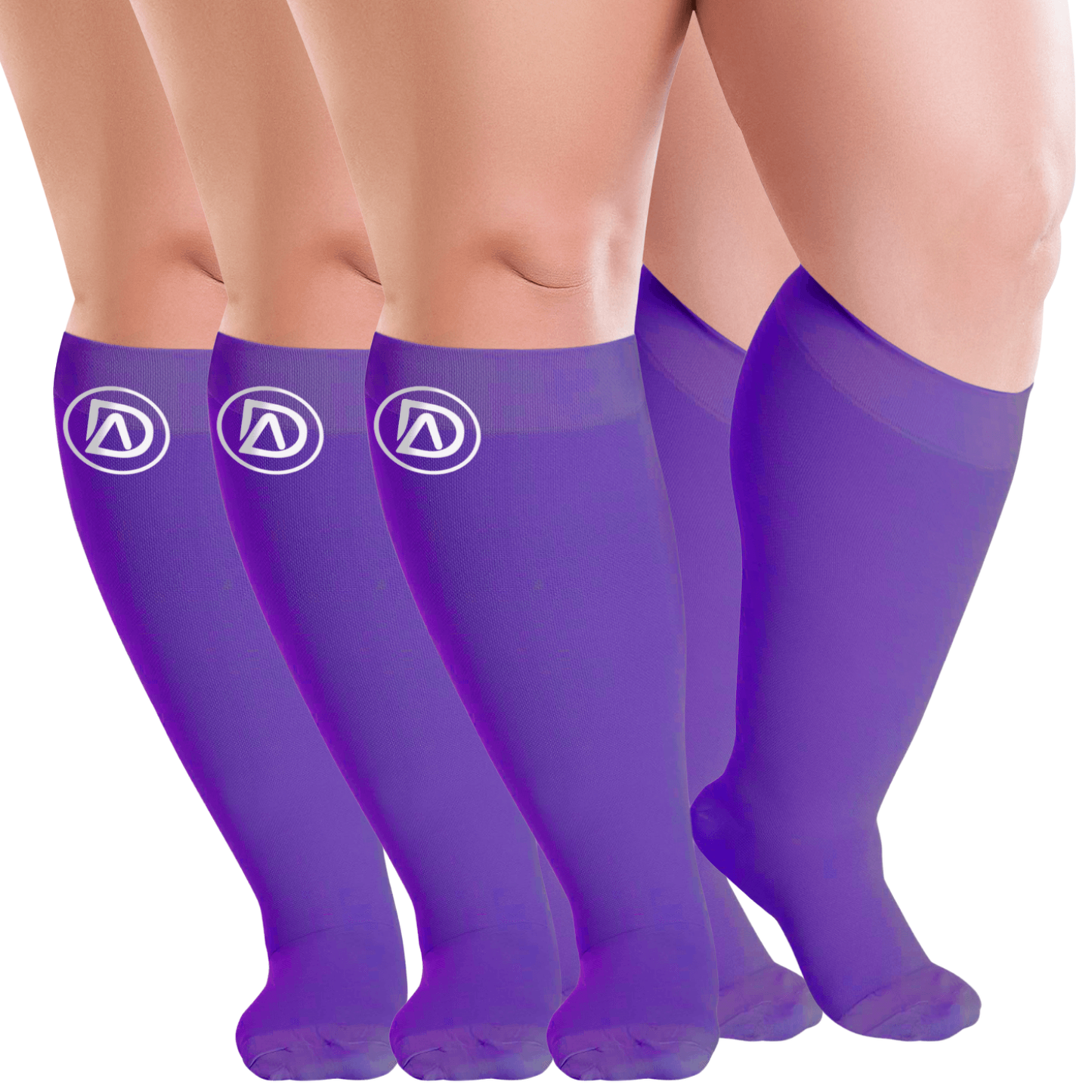 Plus Size Wide Calf Compression Socks 20–30 mmHg Multipack (3 Pairs)