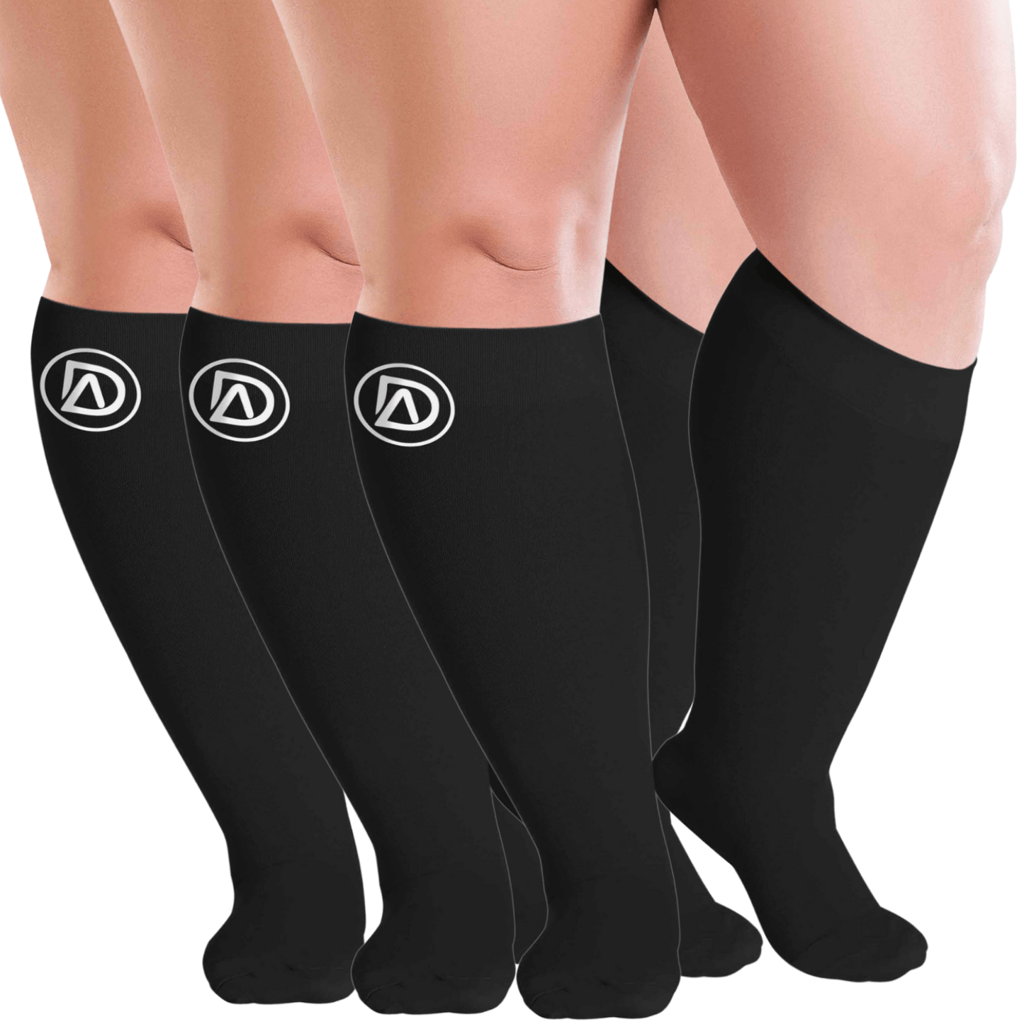 Plus Size Wide Calf Compression Socks 20–30 mmHg Multipack (3 Pairs)