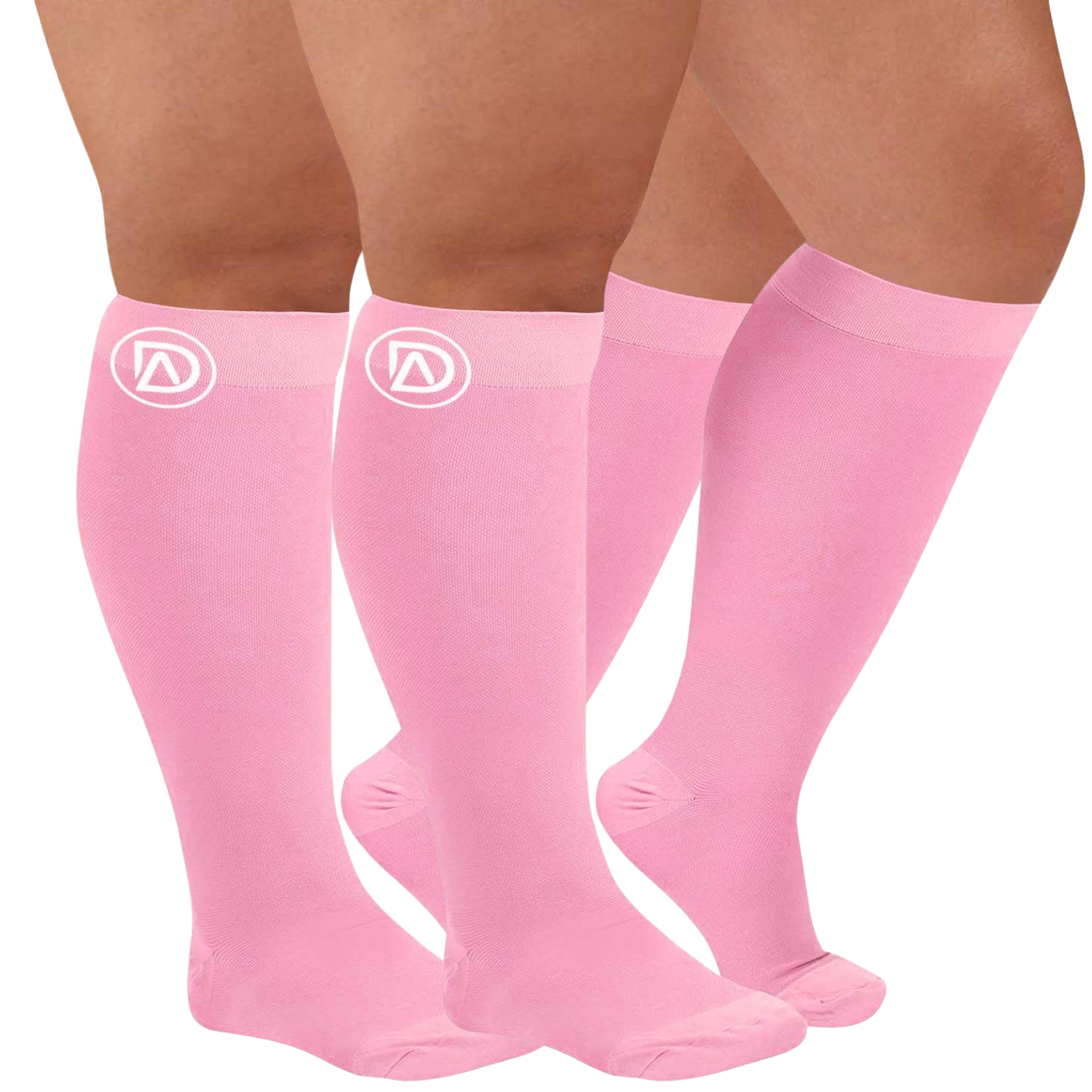 Plus Size Wide Calf Compression Socks 20–30 mmHg Multipack (2 Pairs)