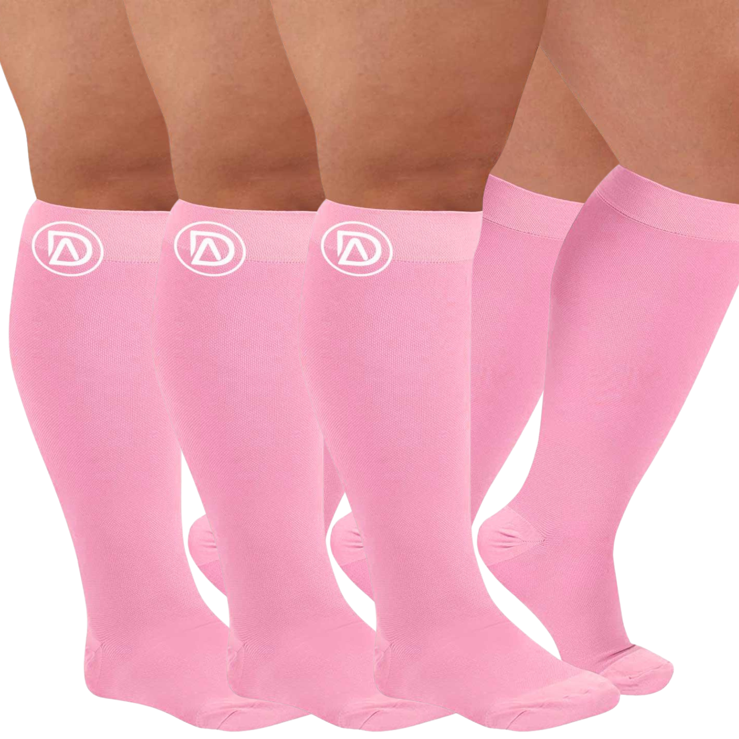 Plus Size Wide Calf Compression Socks 20–30 mmHg Multipack (3 Pairs)