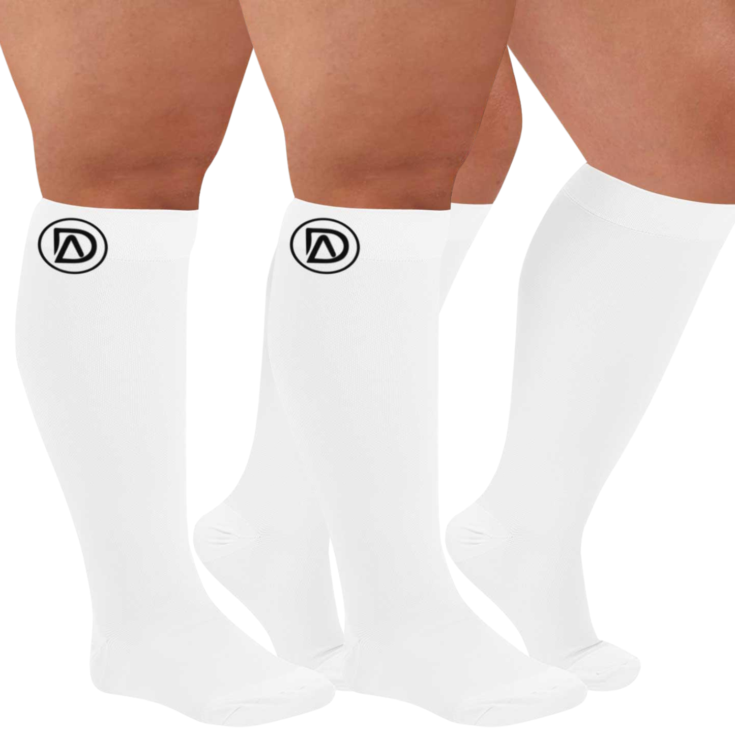 Plus Size Wide Calf Compression Socks 20–30 mmHg Multipack (2 Pairs)