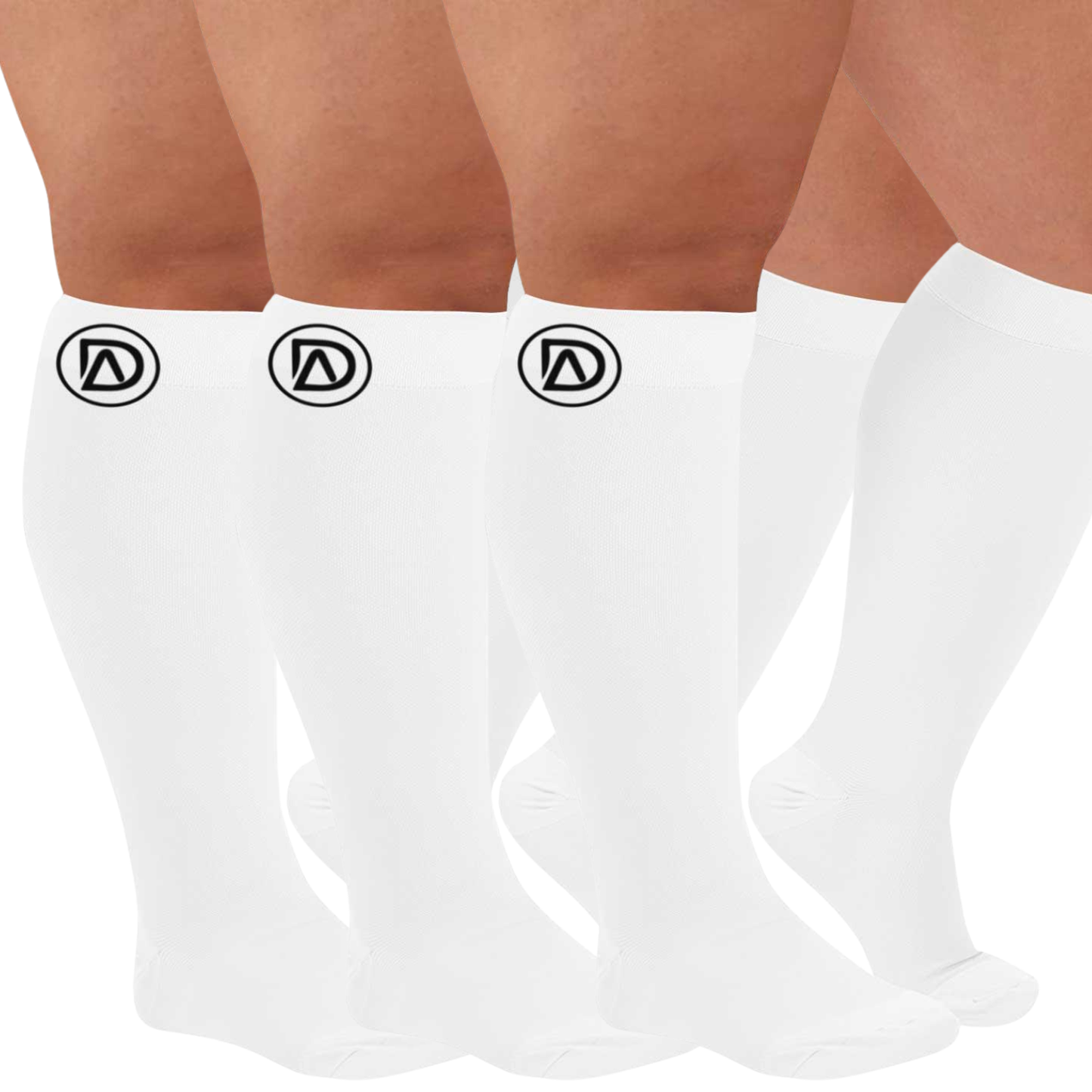 Plus Size Wide Calf Compression Socks 20–30 mmHg Multipack (3 Pairs)