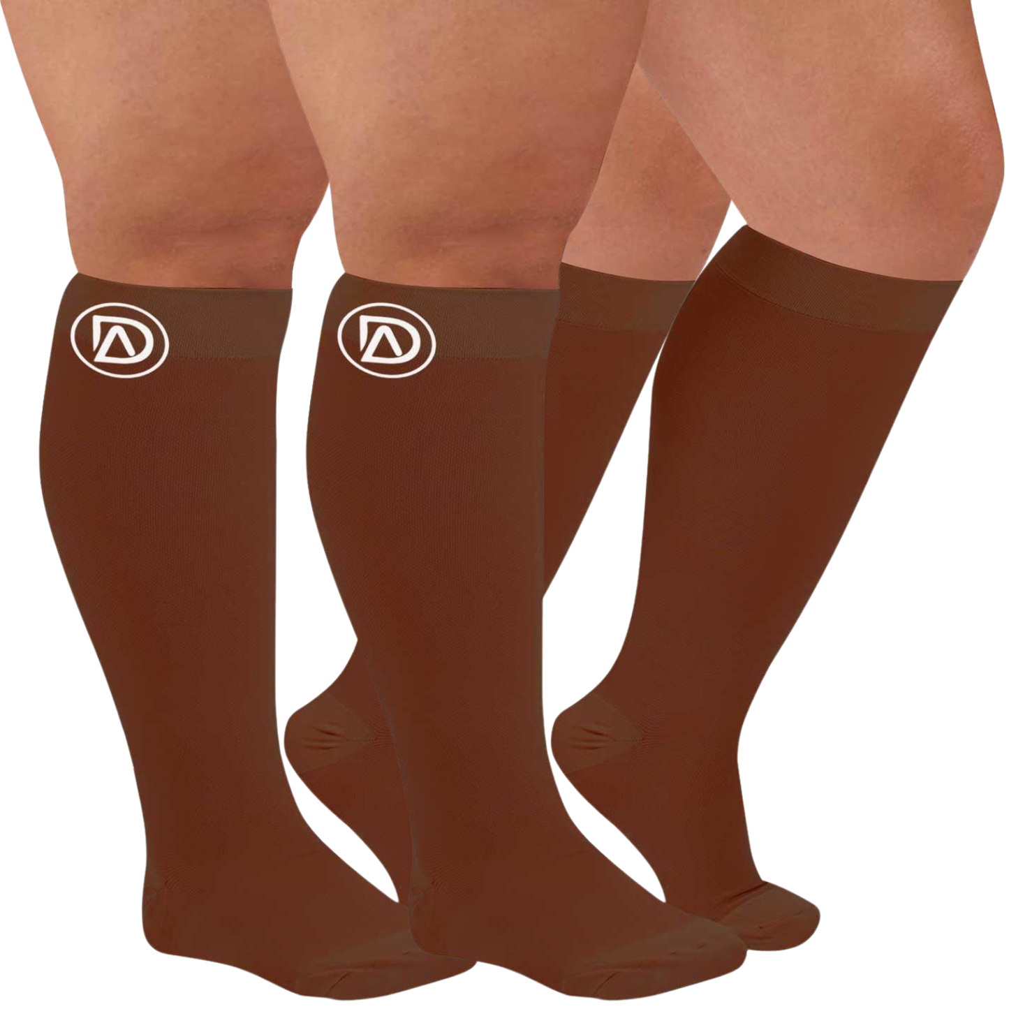 Plus Size Wide Calf Compression Socks 20–30 mmHg Multipack (2 Pairs)