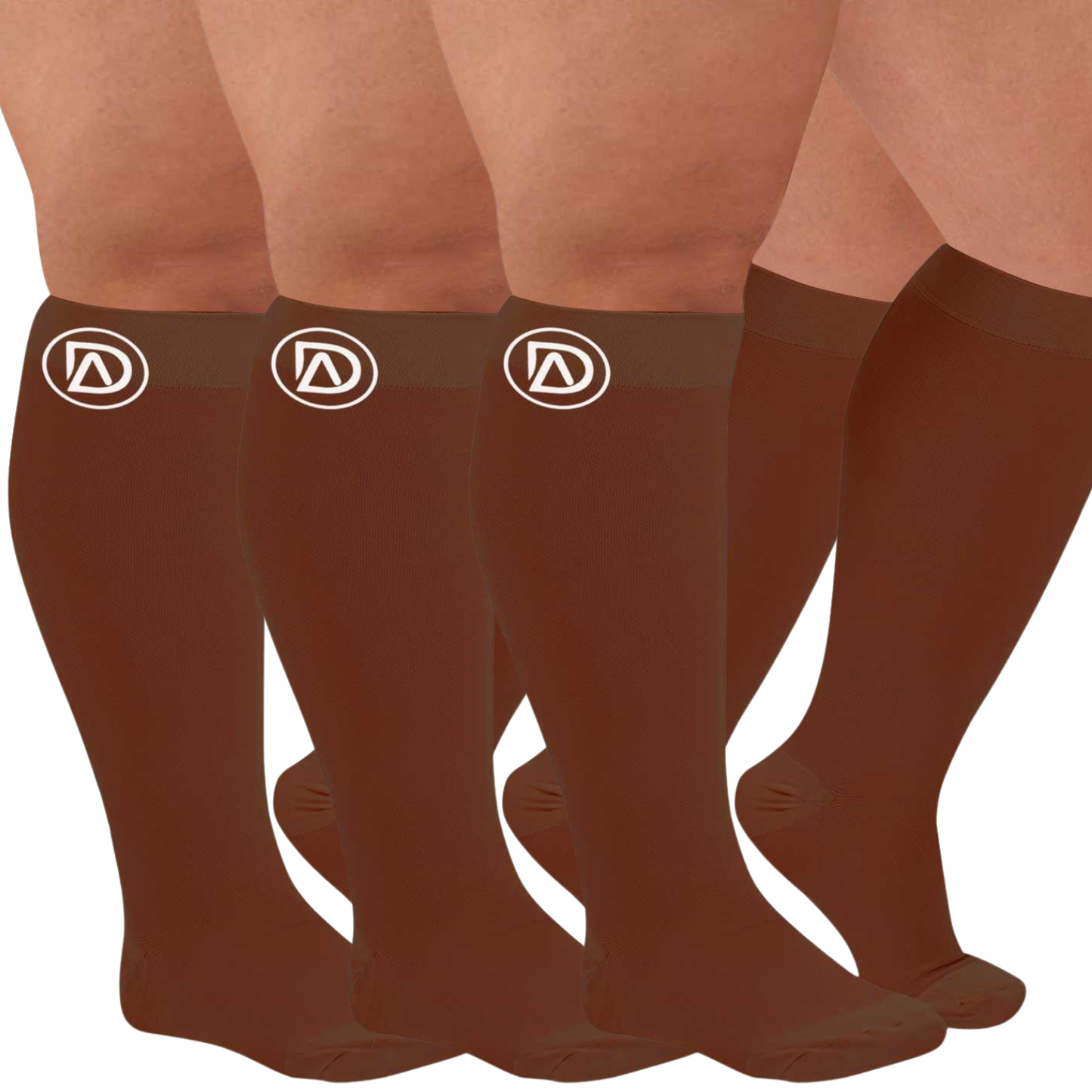 Plus Size Wide Calf Compression Socks 20–30 mmHg Multipack (3 Pairs)
