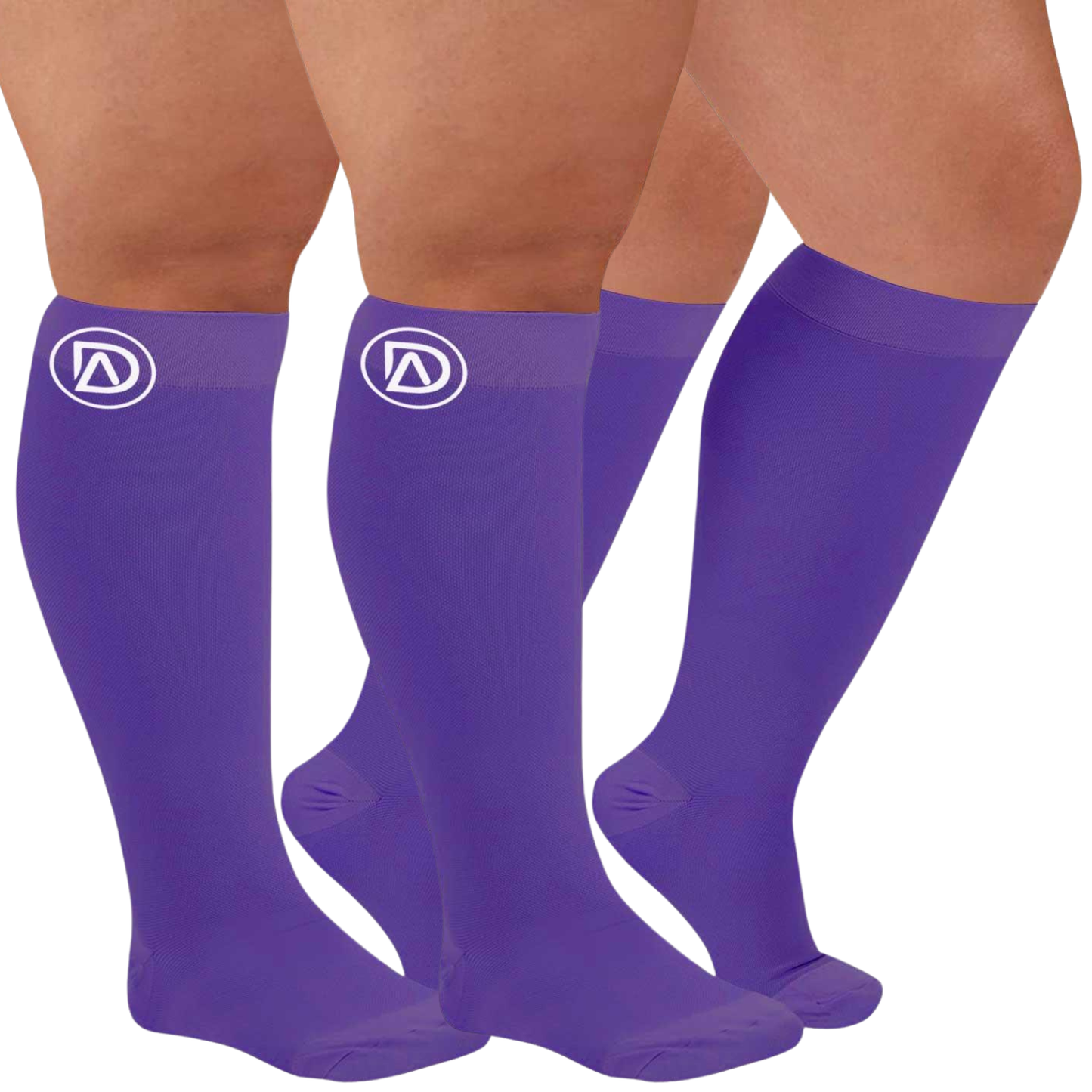Plus Size Wide Calf Compression Socks 20–30 mmHg Multipack (2 Pairs)