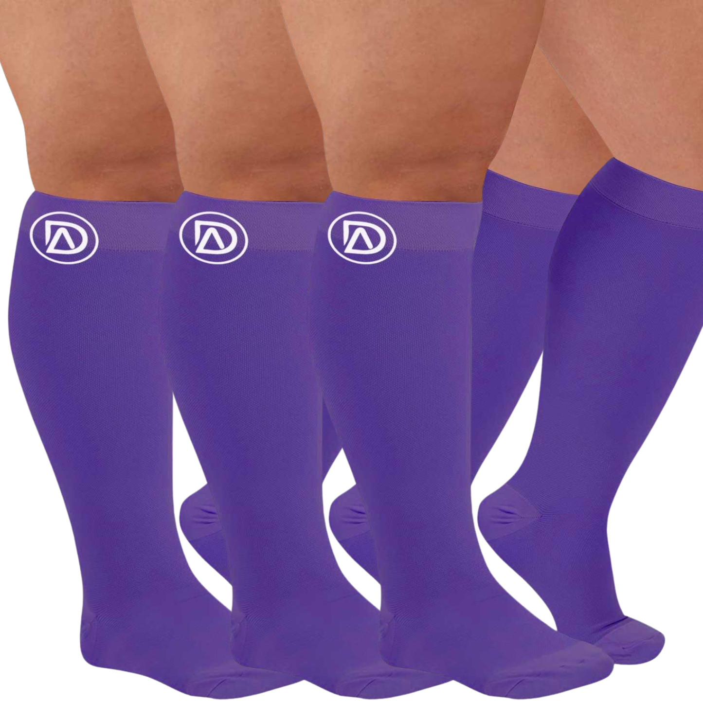Plus Size Wide Calf Compression Socks 20–30 mmHg Multipack (3 Pairs)
