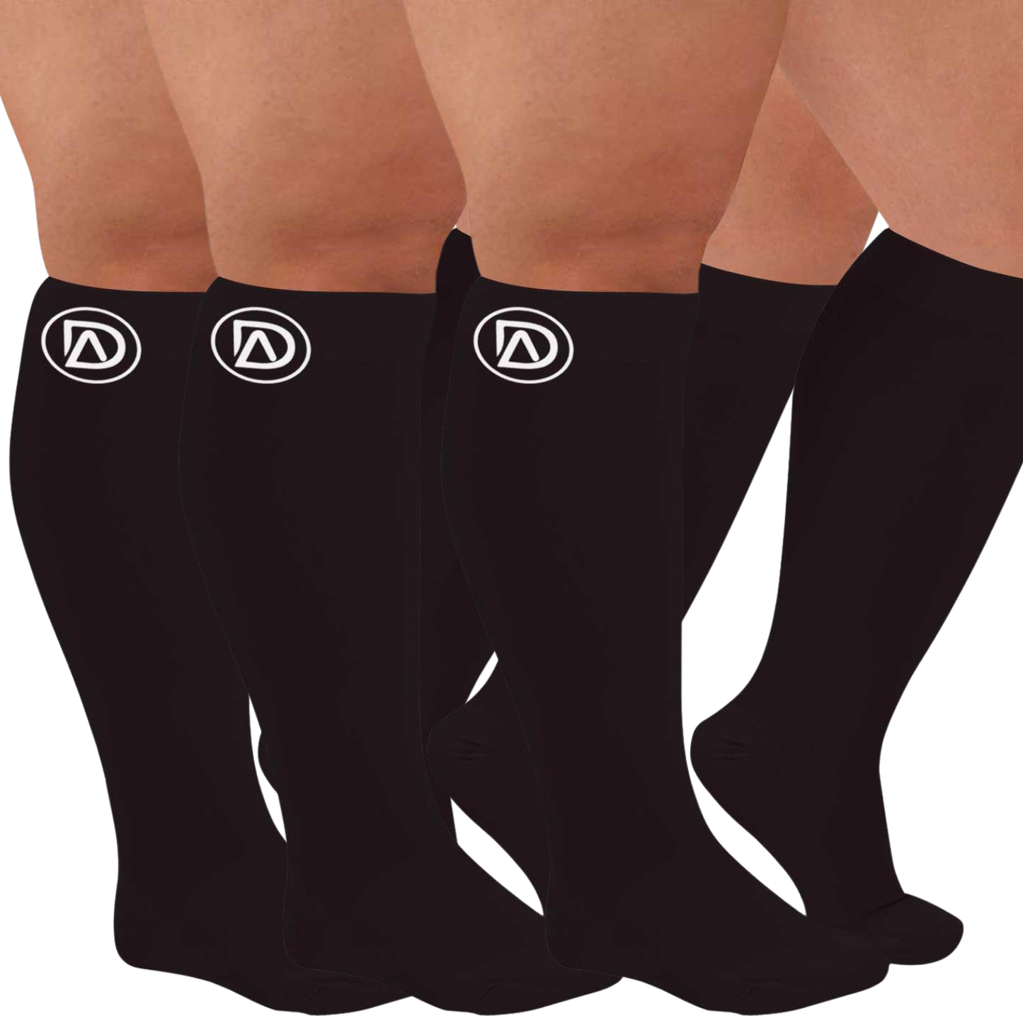 Plus Size Wide Calf Compression Socks 20–30 mmHg Multipack (3 Pairs)