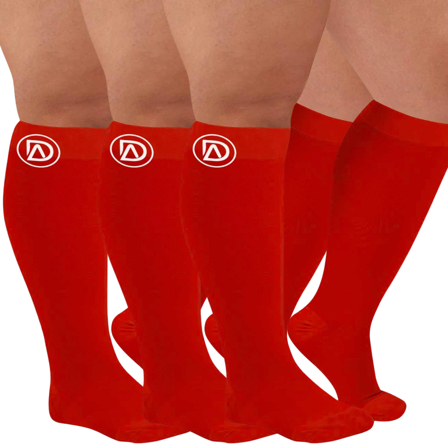 Plus Size Wide Calf Compression Socks 20–30 mmHg Multipack (3 Pairs)