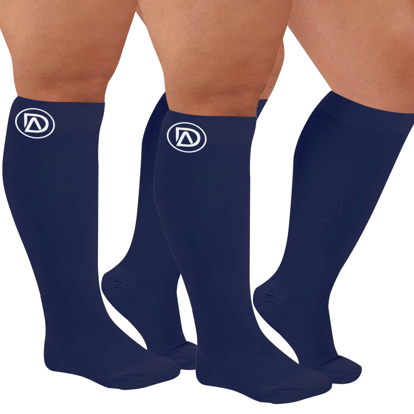 Plus Size Wide Calf Compression Socks 20–30 mmHg Multipack (2 Pairs)
