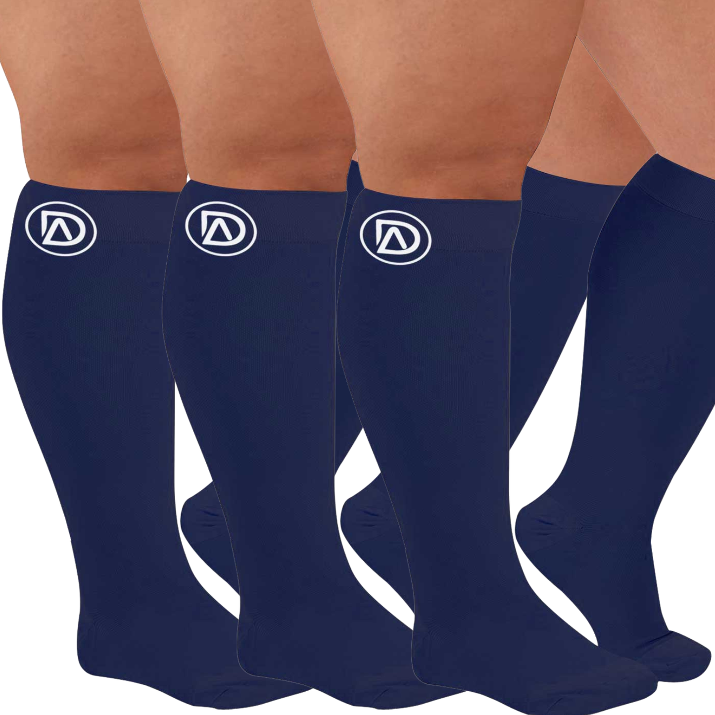 Plus Size Wide Calf Compression Socks 20–30 mmHg Multipack (3 Pairs)