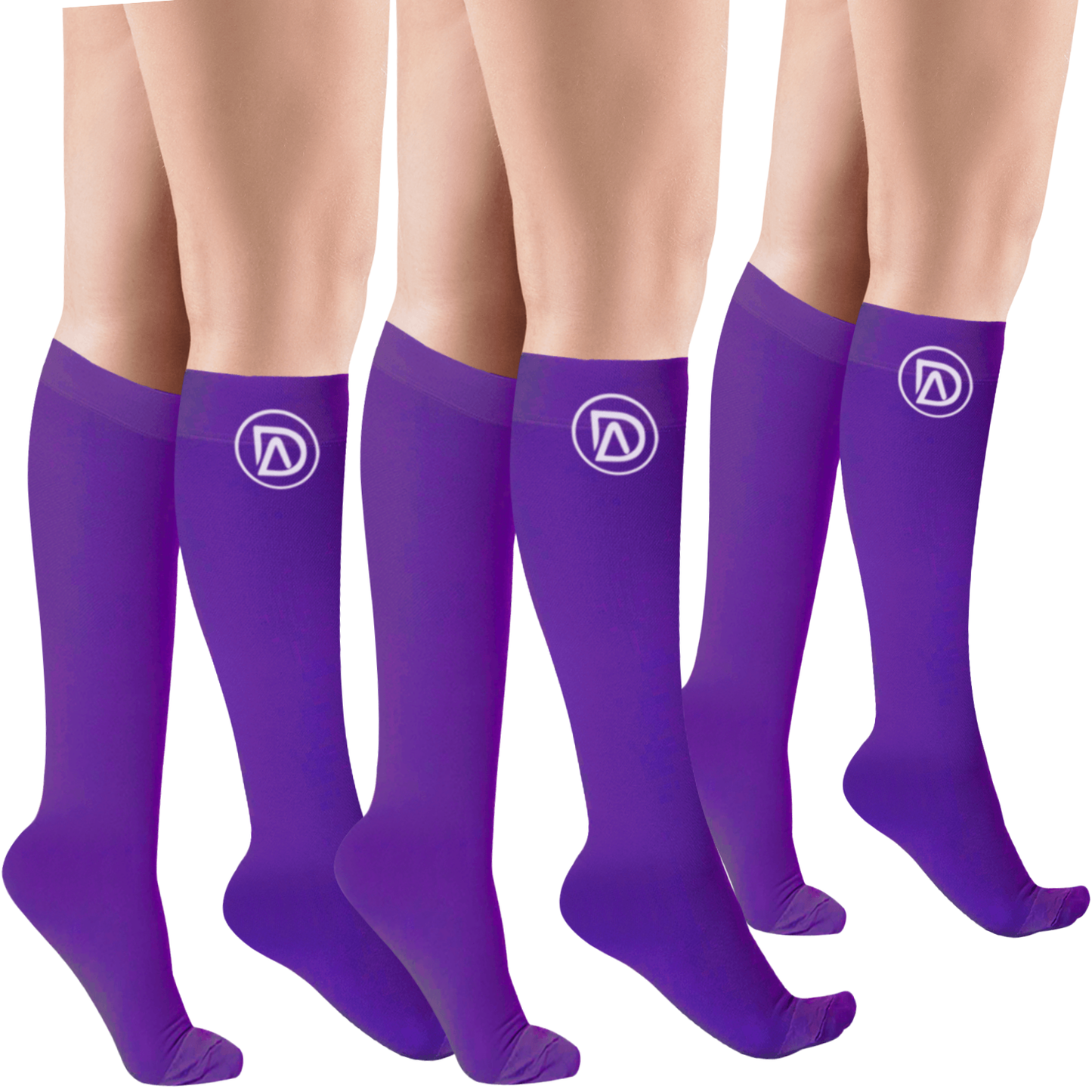 Plus Size Wide Calf Compression Socks 20–30 mmHg Multipack (3 Pairs)