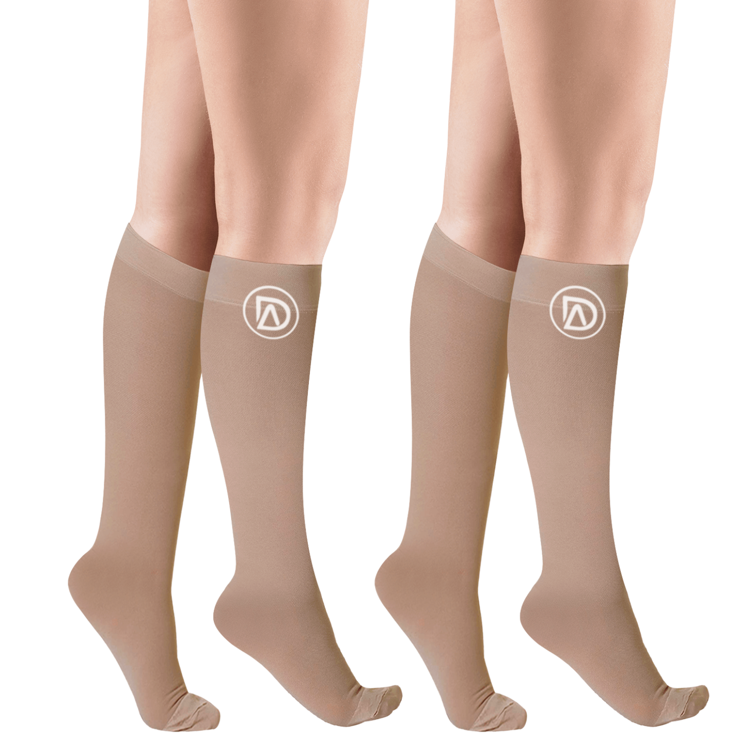 Plus Size Wide Calf Compression Socks 20–30 mmHg Multipack (2 Pairs)