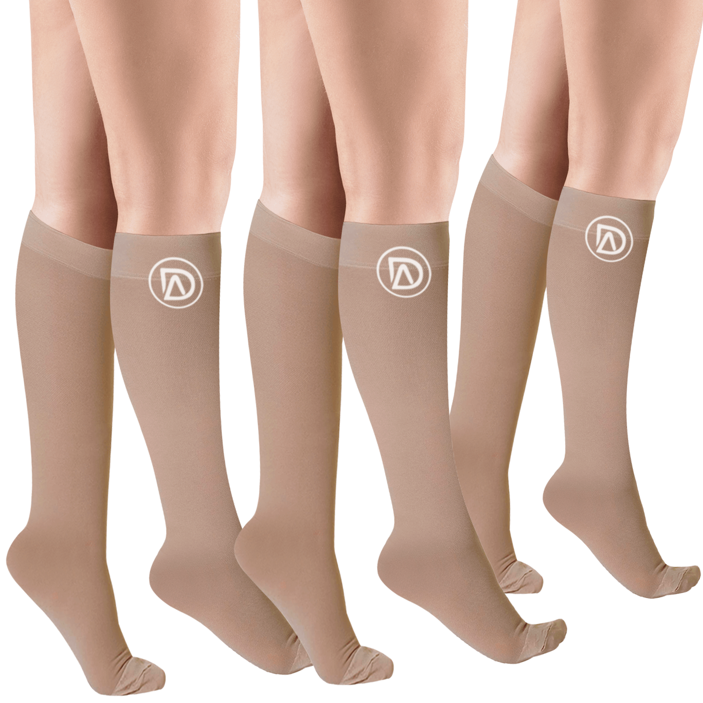 Plus Size Wide Calf Compression Socks 20–30 mmHg Multipack (3 Pairs)