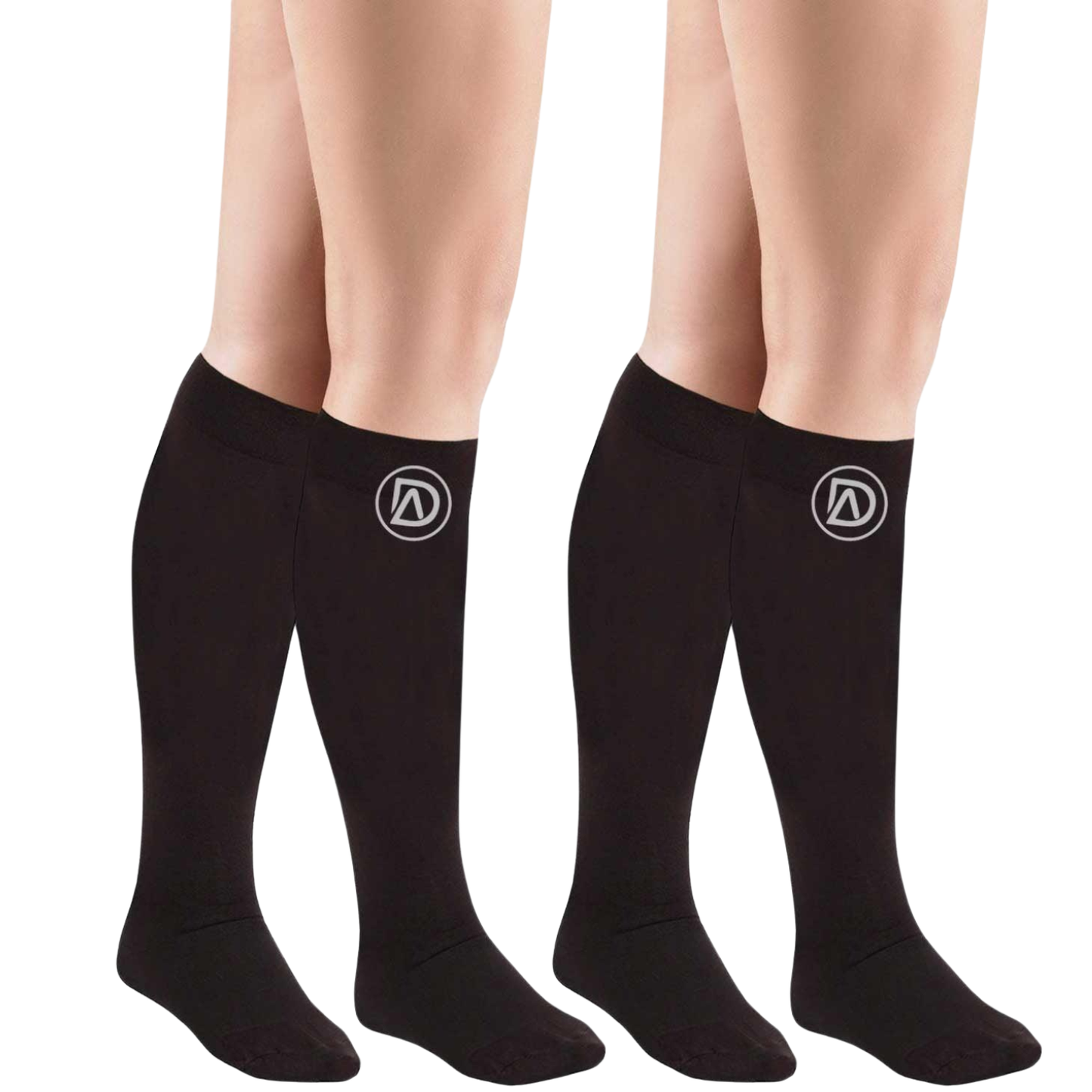 Plus Size Wide Calf Compression Socks 20–30 mmHg Multipack (2 Pairs)