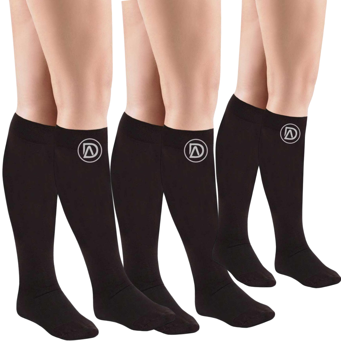 Plus Size Wide Calf Compression Socks 20–30 mmHg Multipack (3 Pairs)