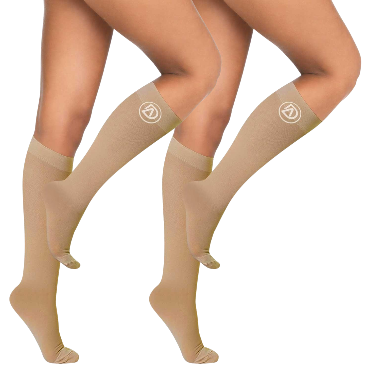 Plus Size Wide Calf Compression Socks 20–30 mmHg Multipack (2 Pairs)