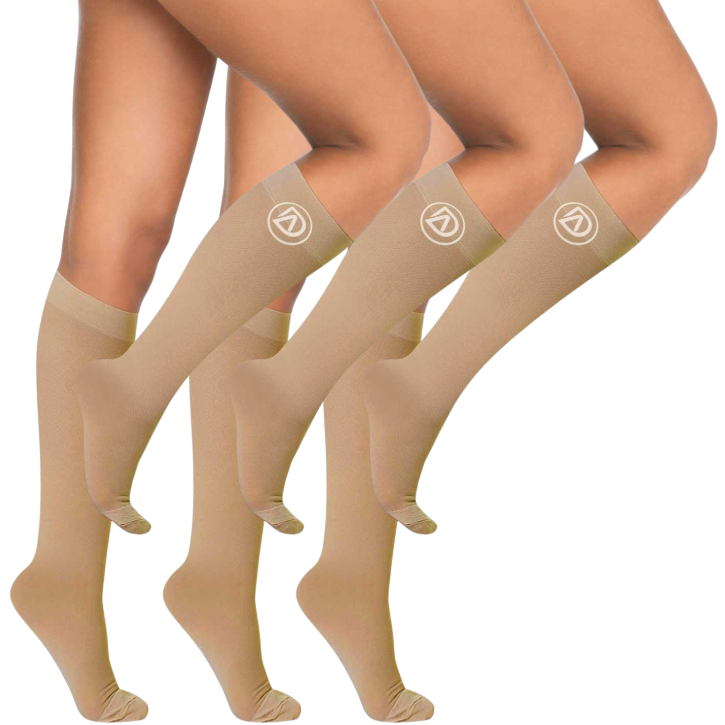 Plus Size Wide Calf Compression Socks 20–30 mmHg Multipack (3 Pairs)