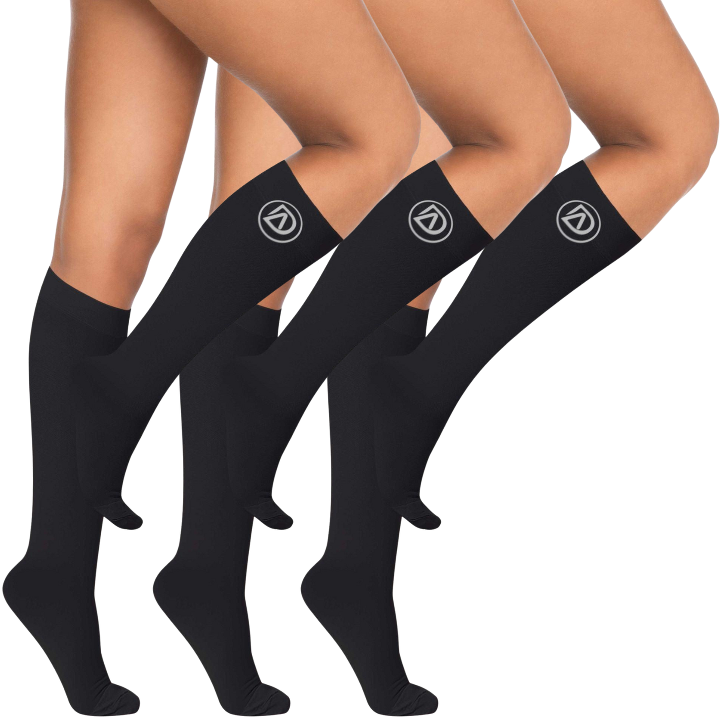 Plus Size Wide Calf Compression Socks 20–30 mmHg Multipack (3 Pairs)