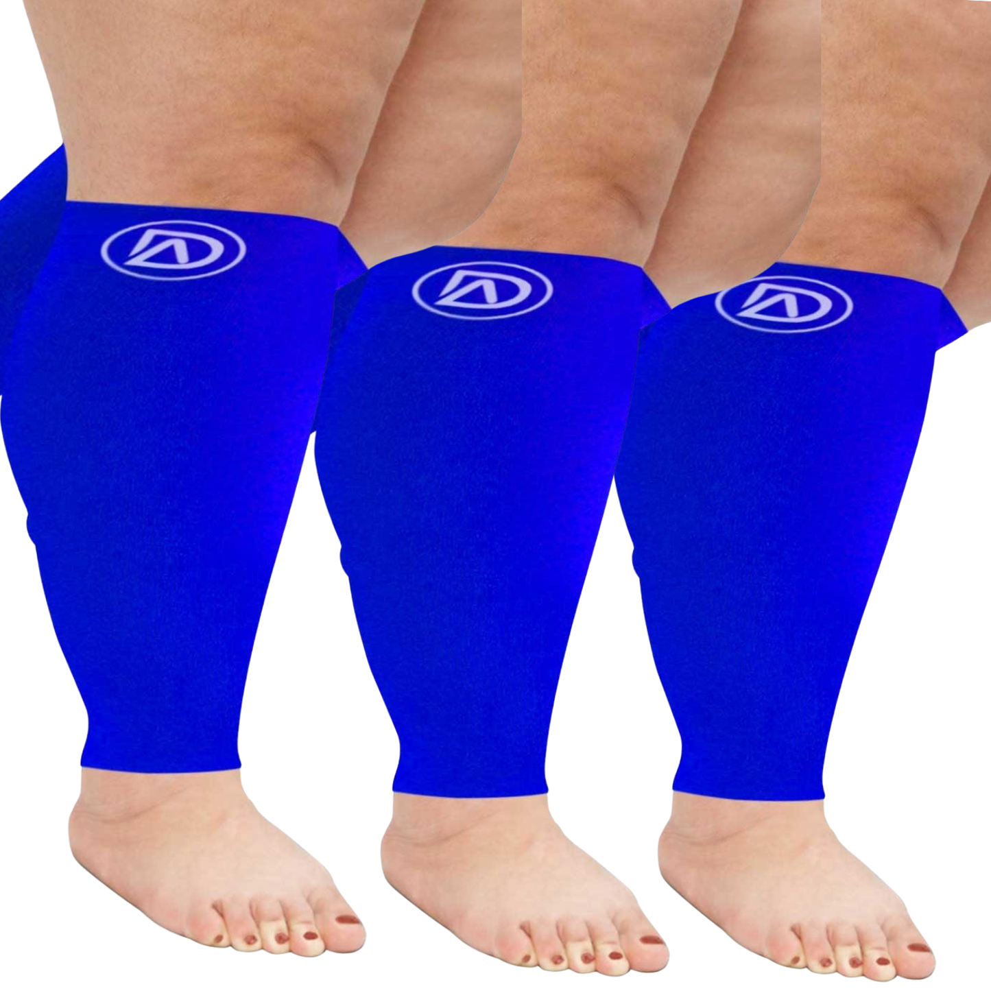 Plus Size Wide Calf Compression Sleeves 20–30 mmHg Multipack (3 Pairs)