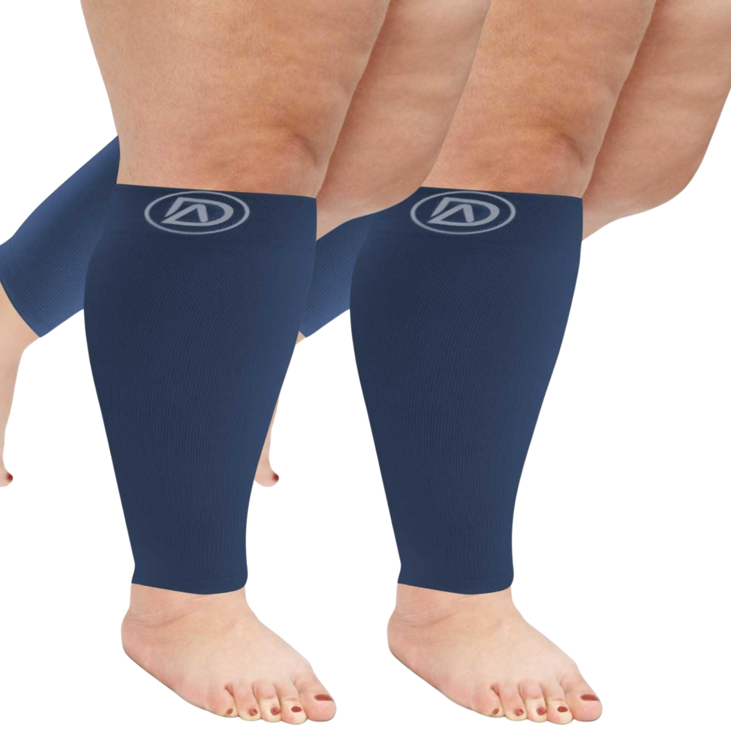Plus Size Wide Calf Compression Sleeves 20–30 mmHg Multipack (2 Pairs)