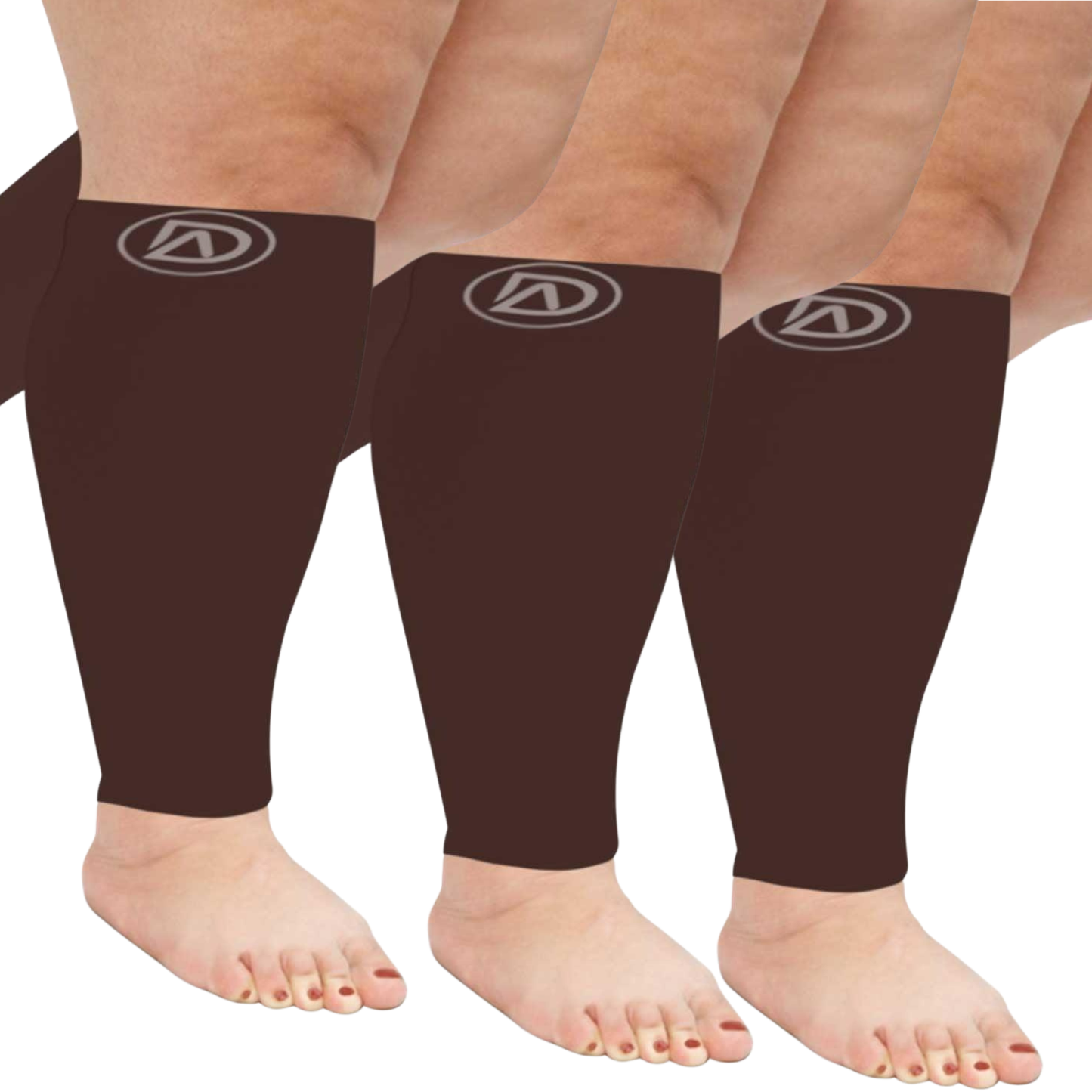 Plus Size Wide Calf Compression Sleeves 20–30 mmHg Multipack (3 Pairs)