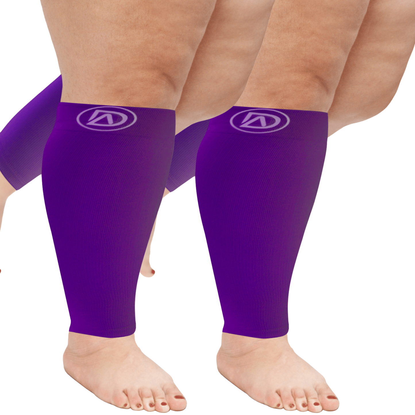 Plus Size Wide Calf Compression Sleeves 20–30 mmHg Multipack (2 Pairs)
