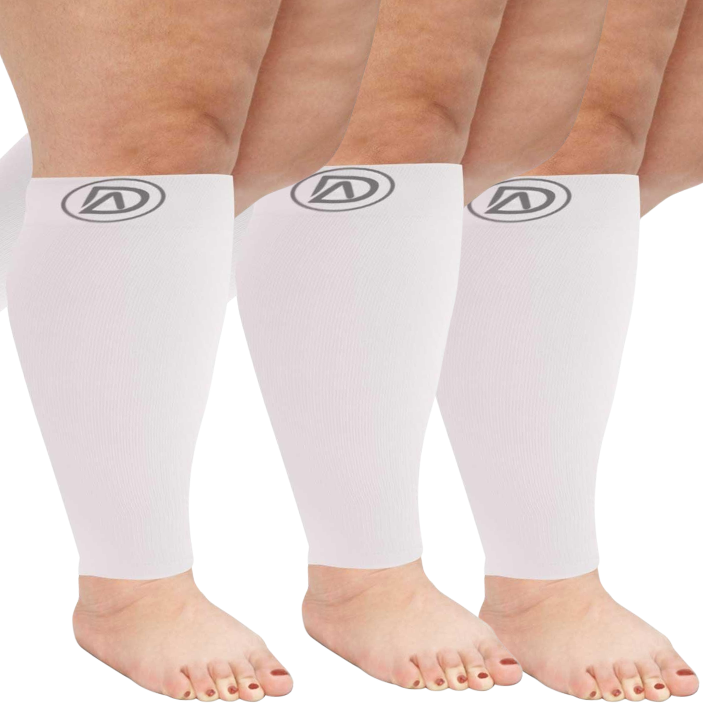 Plus Size Wide Calf Compression Sleeves 20–30 mmHg Multipack (3 Pairs)