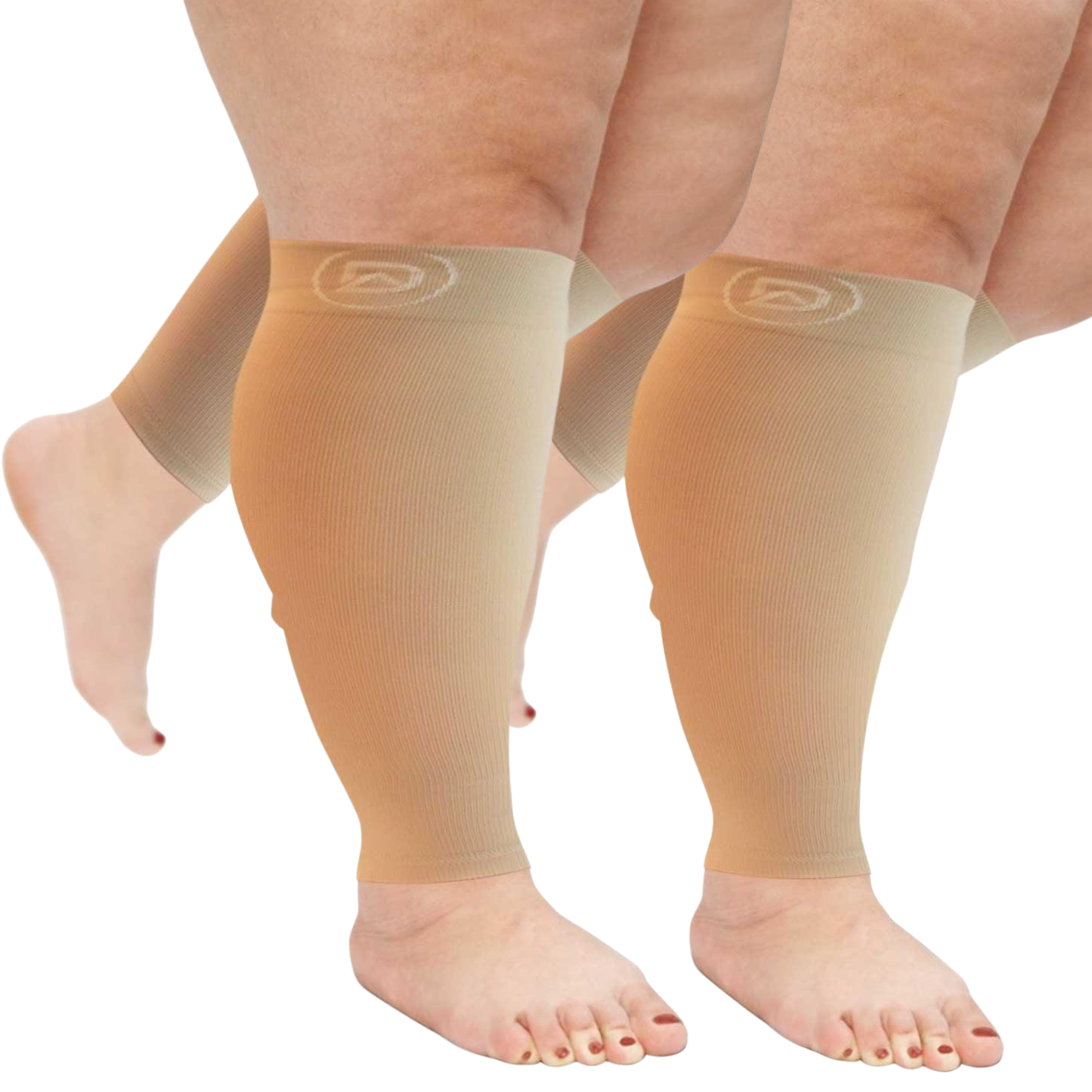 Plus Size Wide Calf Compression Sleeves 20–30 mmHg Multipack (2 Pairs)