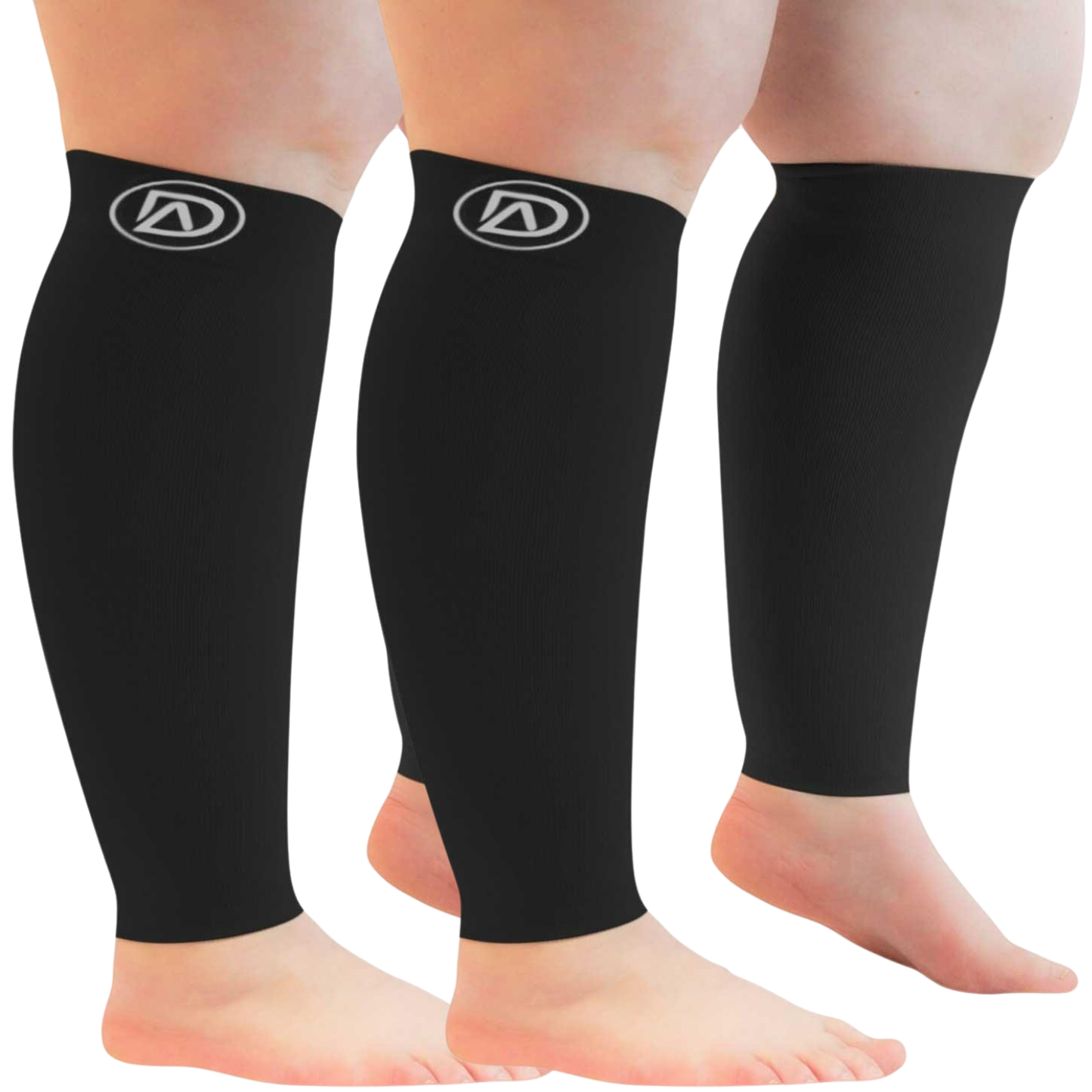 Plus Size Wide Calf Compression Sleeves 20–30 mmHg Multipack (2 Pairs)