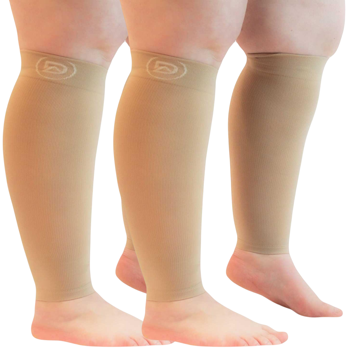 Plus Size Wide Calf Compression Sleeves 20–30 mmHg Multipack (2 Pairs)
