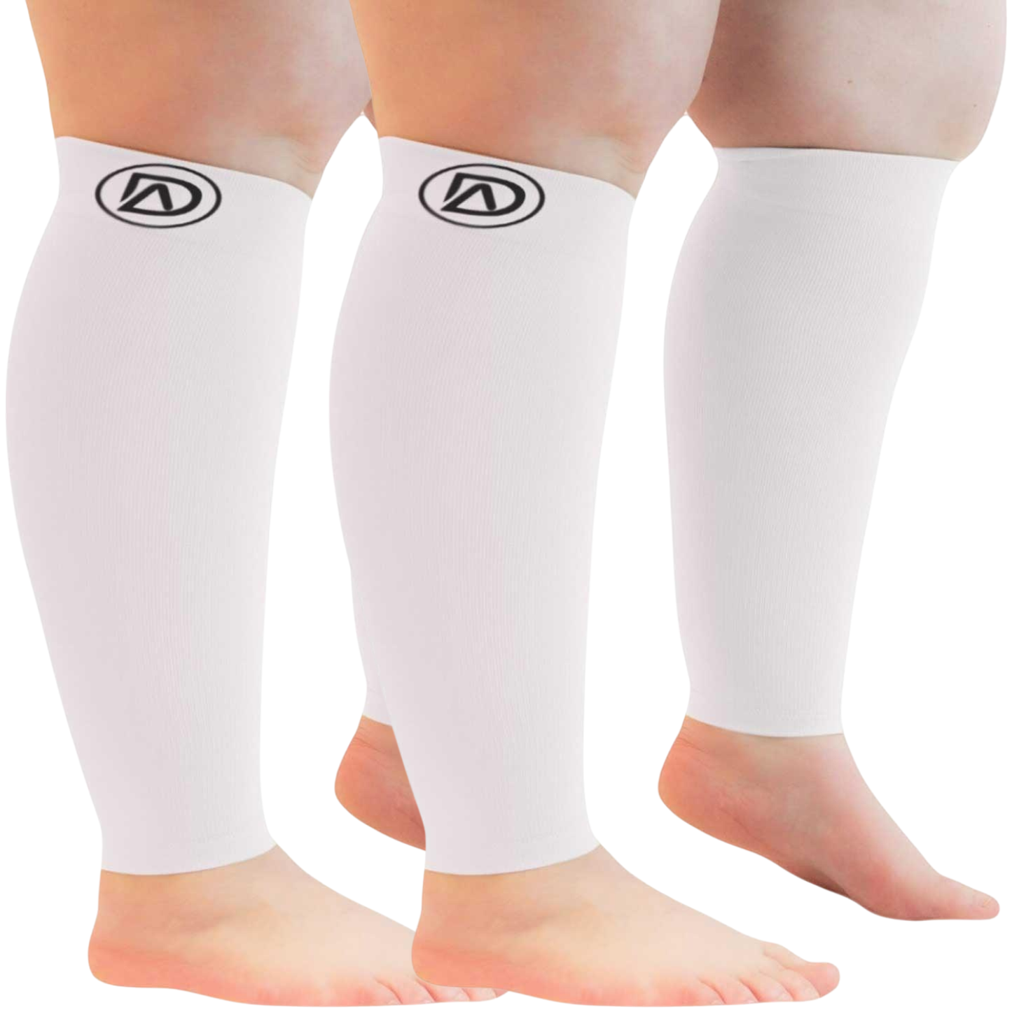 Plus Size Wide Calf Compression Sleeves 20–30 mmHg Multipack (2 Pairs)
