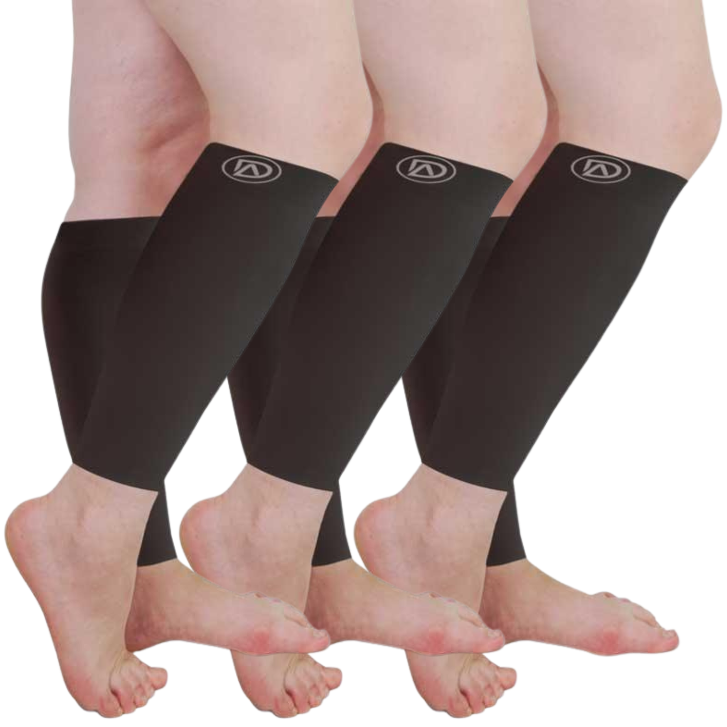 Plus Size Wide Calf Compression Sleeves 20–30 mmHg Multipack (3 Pairs)