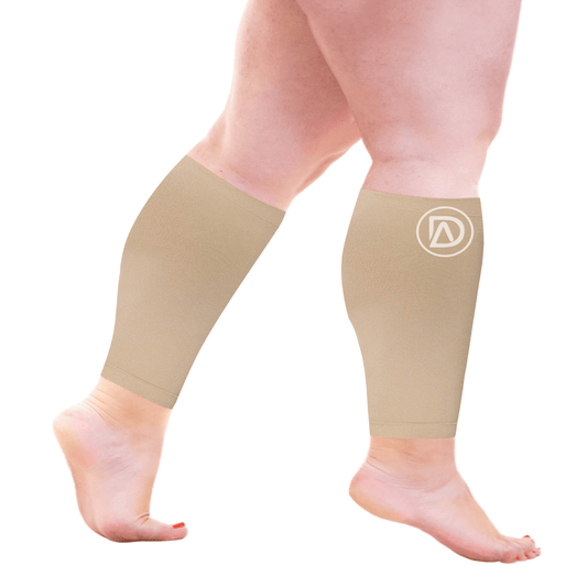 Plus Size Wide Calf Compression Sleeves Short Style (10inch) 20–30 mmHg