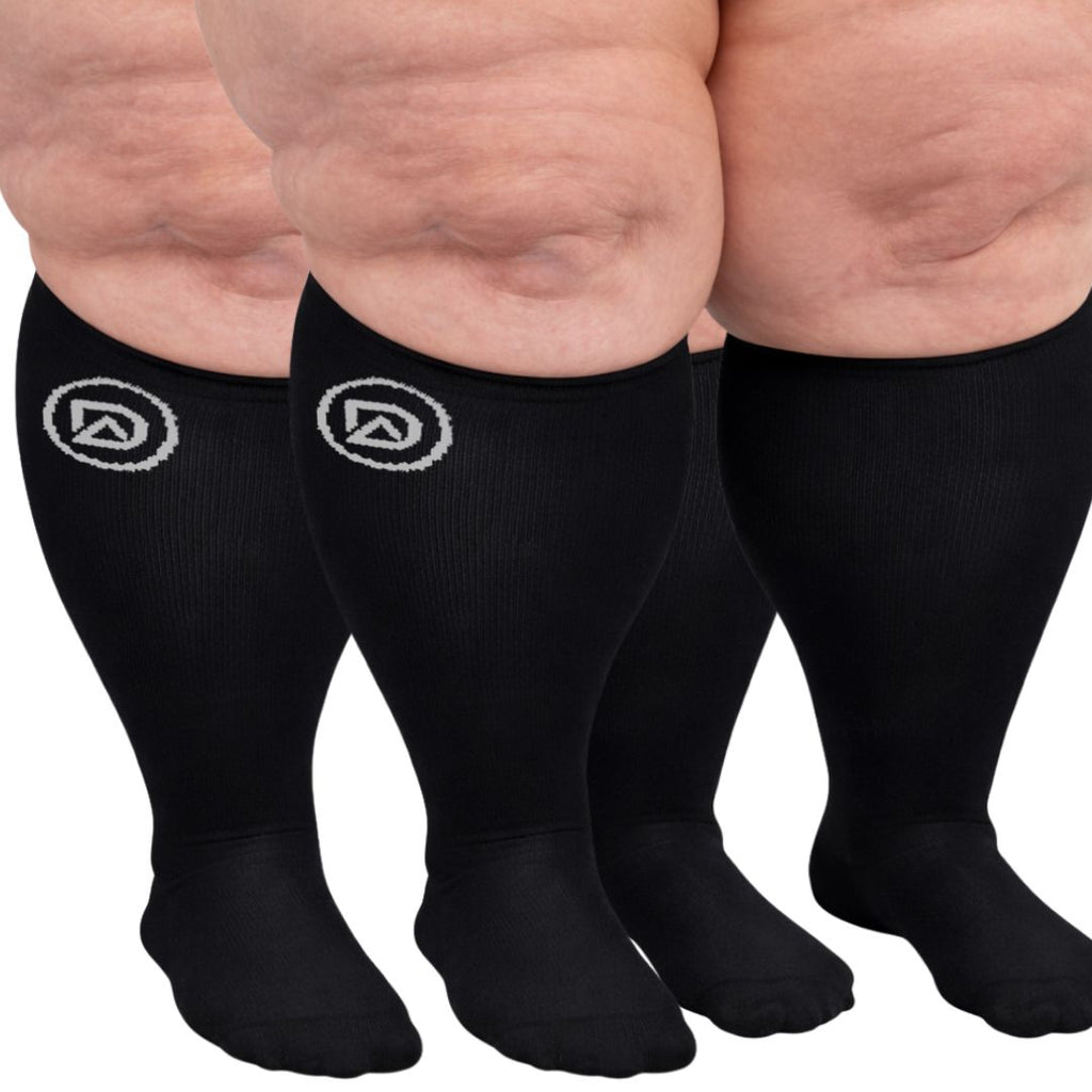 Plus Size Wide Calf Compression Socks 20–30 mmHg Multipack (2 Pairs)